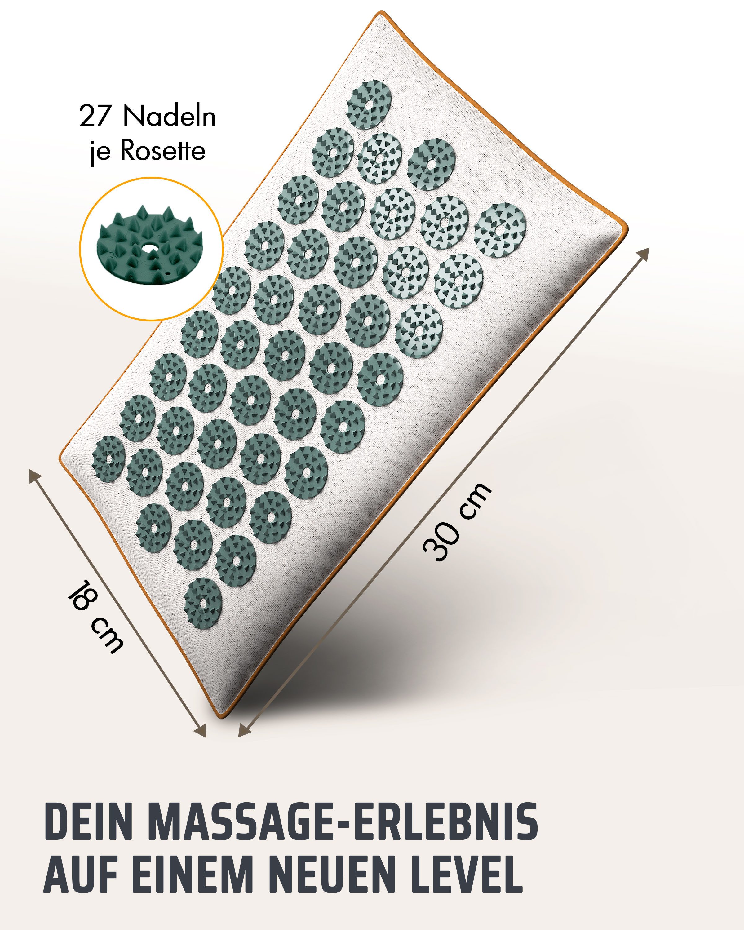 NEOLYMP Akupressurmatte Akupressurmatten Erweiterung (18 x 30cm), gefüllt mit Kokosfasern (Massagematten Verlängerung - Videoanleitungen mit Akupunktur Übungen), Akupressurmatten Zusatz gefüllt mit Buchweizen Akkupressmatte Zusatz