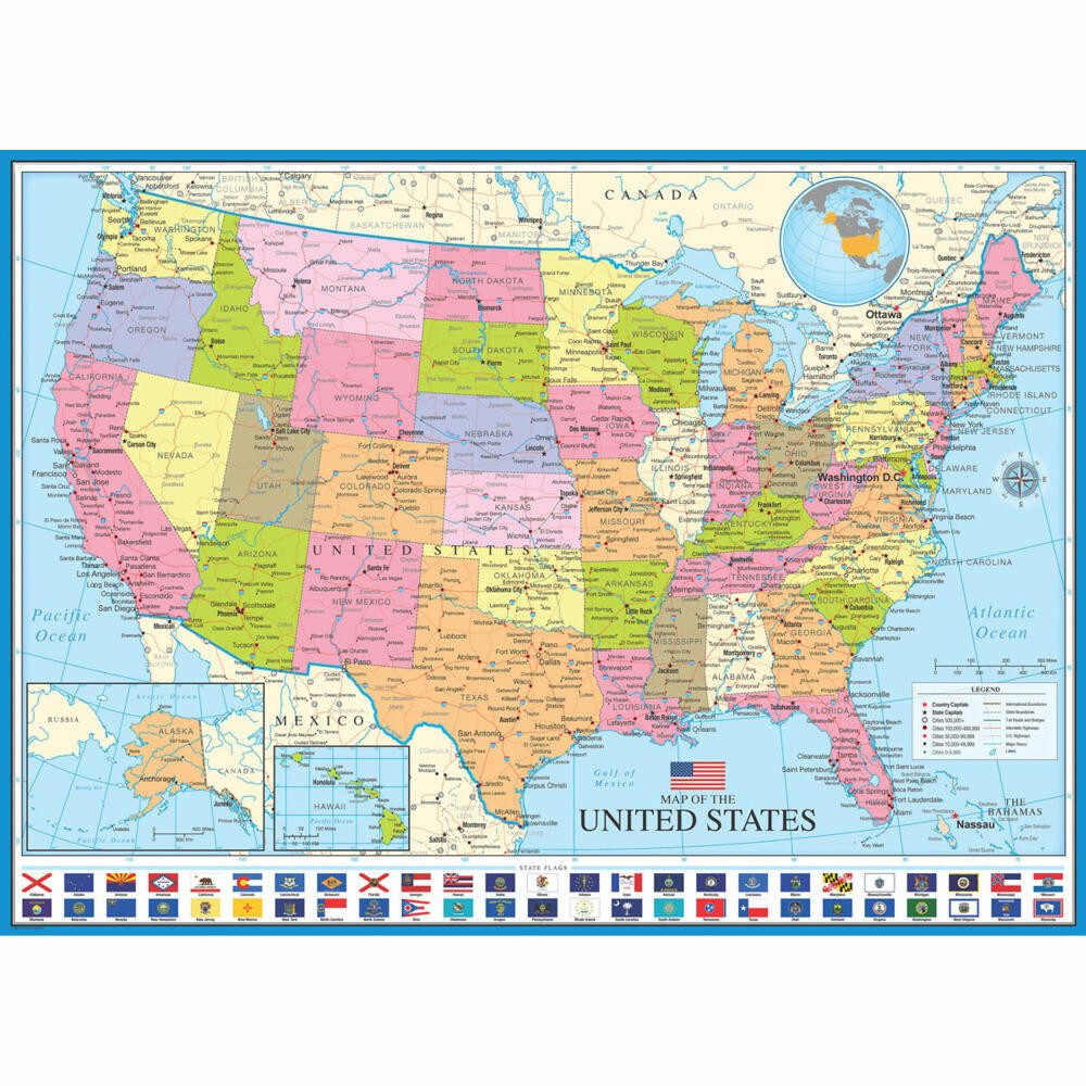 EUROGRAPHICS Puzzle Karte der Vereinigten Staaten von Amerika, 1000 Puzzlet günstig online kaufen