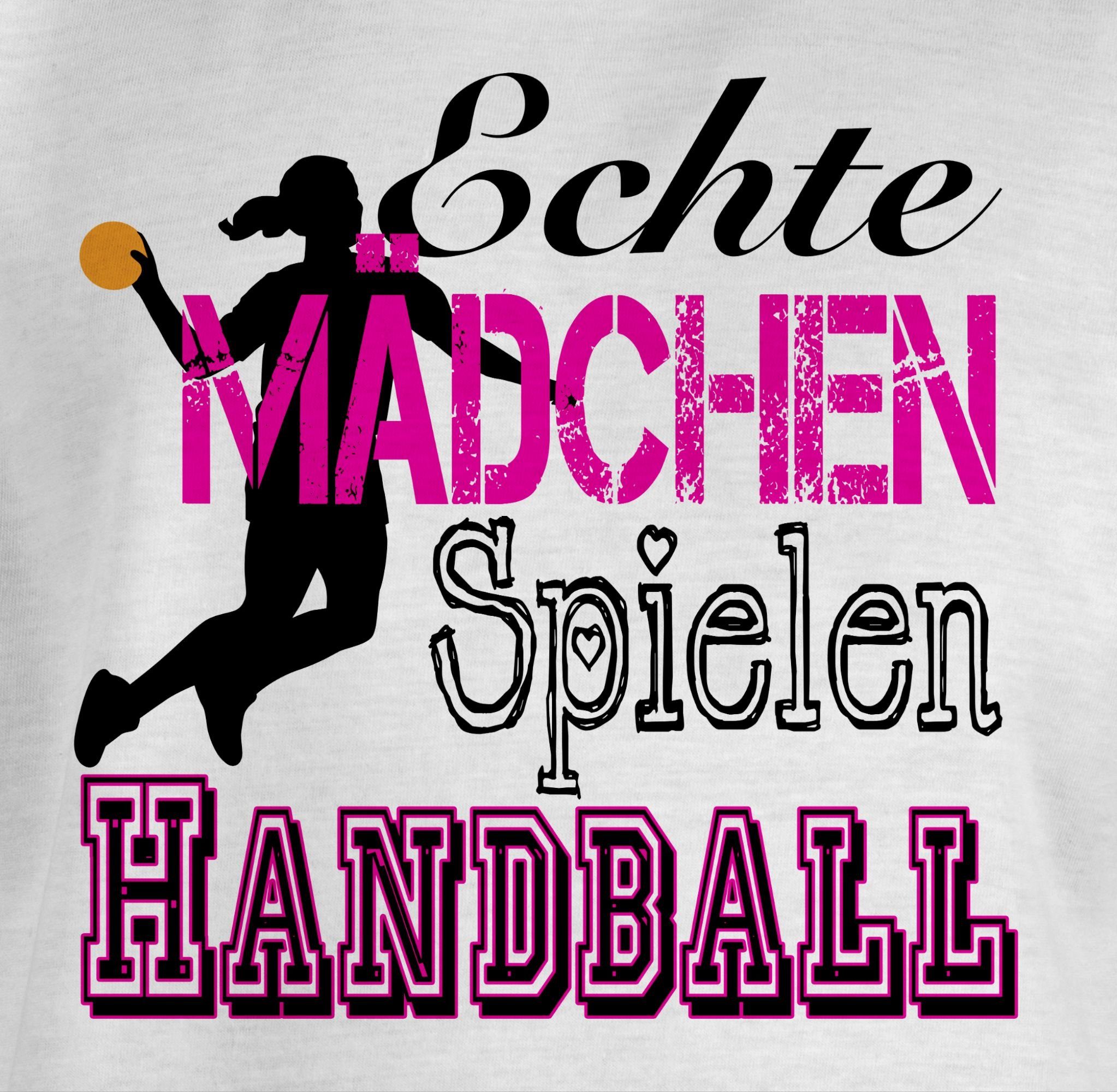 Handball 2 T-Shirt Weiß Mädchen Sport Echte Shirtracer Kinder Spielen Kleidung