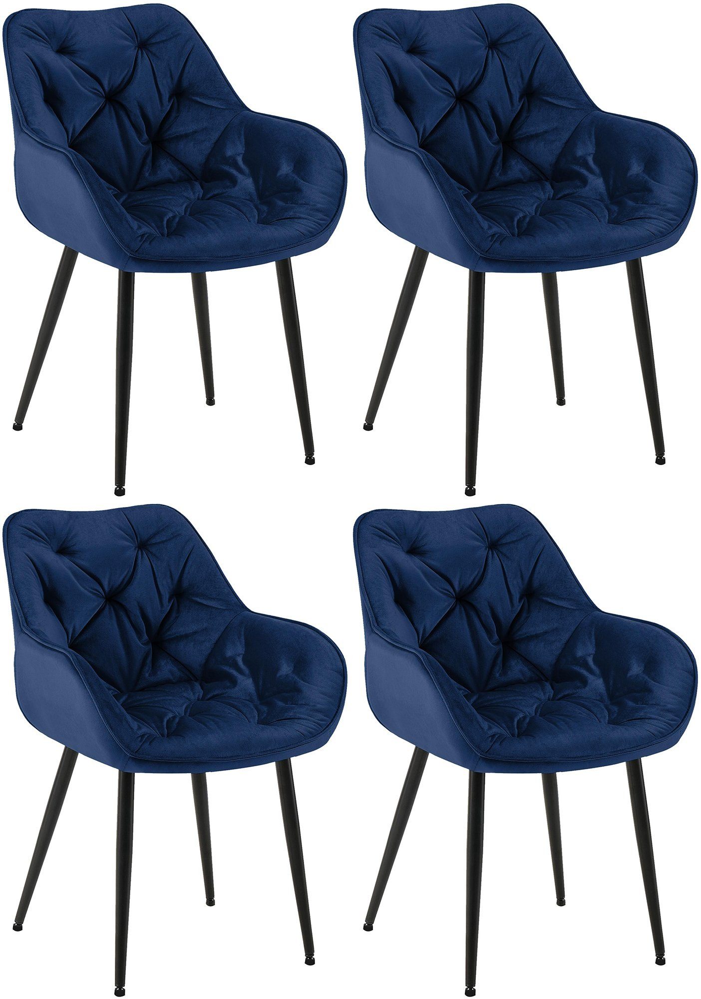 CLP Esszimmerstuhl Tanna Samt (4er Set), günstig online kaufen