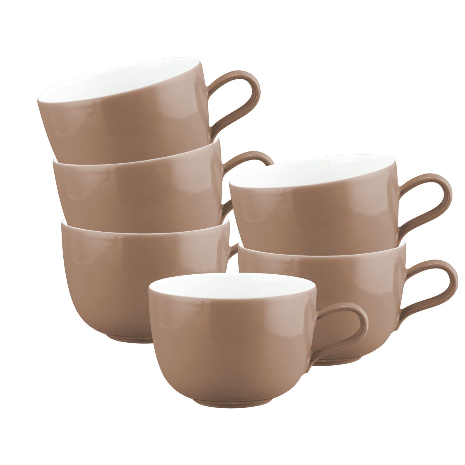 Seltmann Weiden Cappuccinotasse Liberty Pure Colors Milchkaffeetassen 380 ml, 6-tlg., Porzellan