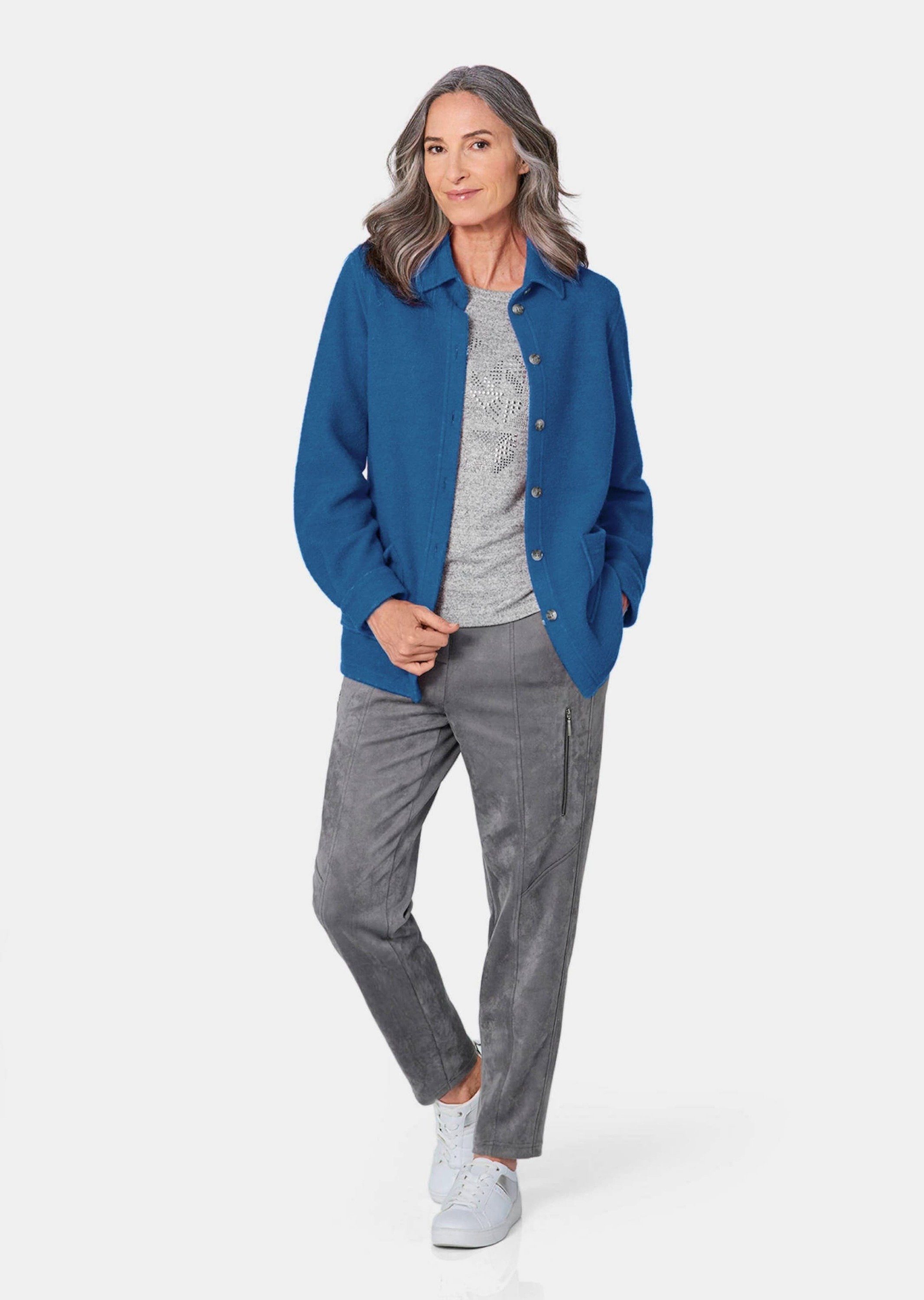 GOLDNER Shirtjacke Lässige Wolljacke mit Hemdkragen Shirtjacke mit Knopflei günstig online kaufen