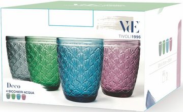 Villa d'Este Gläser-Set Deco, Glas, Wassergläser-Set, 4-teilig, Inhalt 240 ml