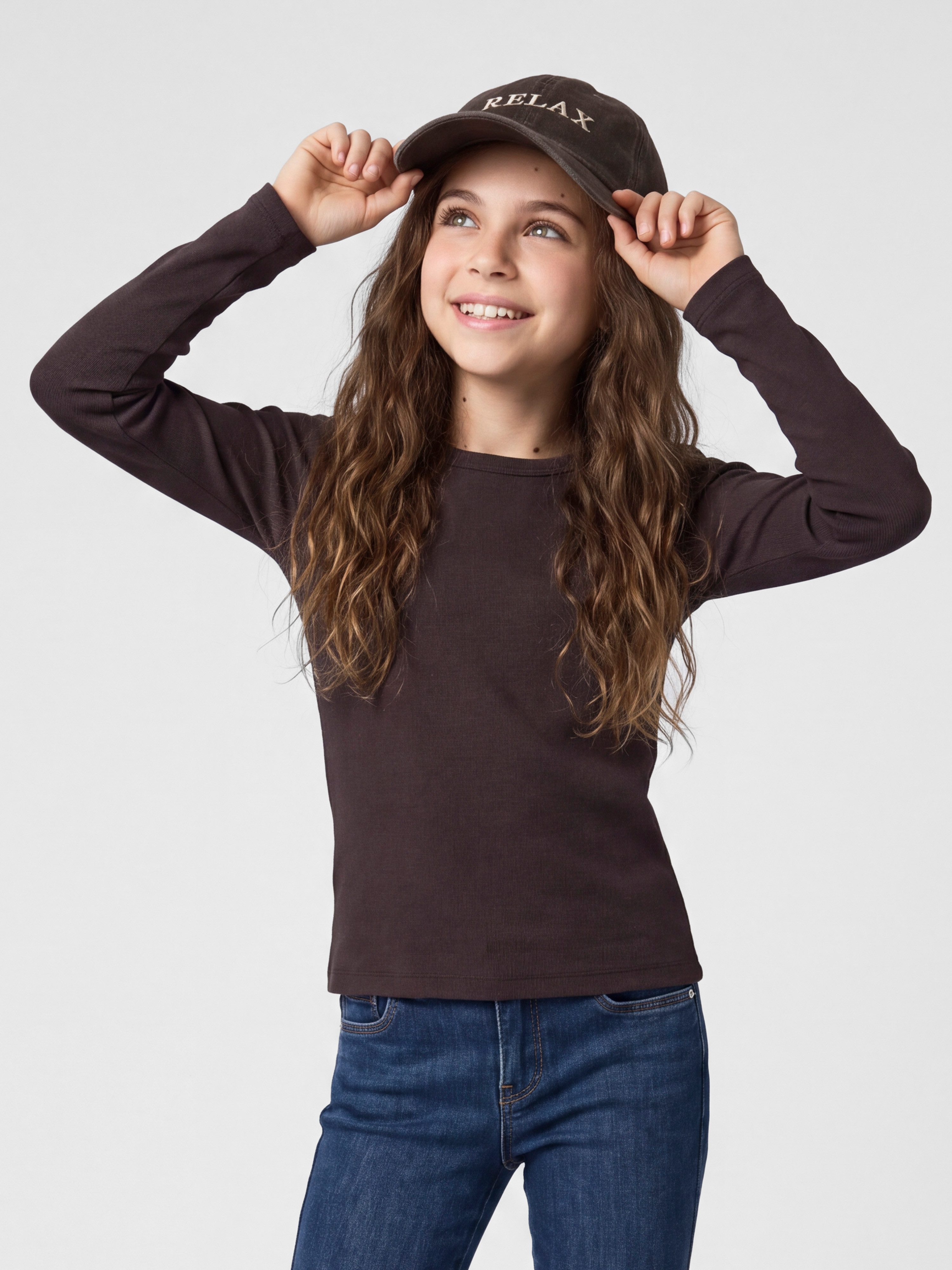 Name It Langarmshirt NKFNAKAL LS TOP NOOS in Basic-Form und leicht gerippter Qualität