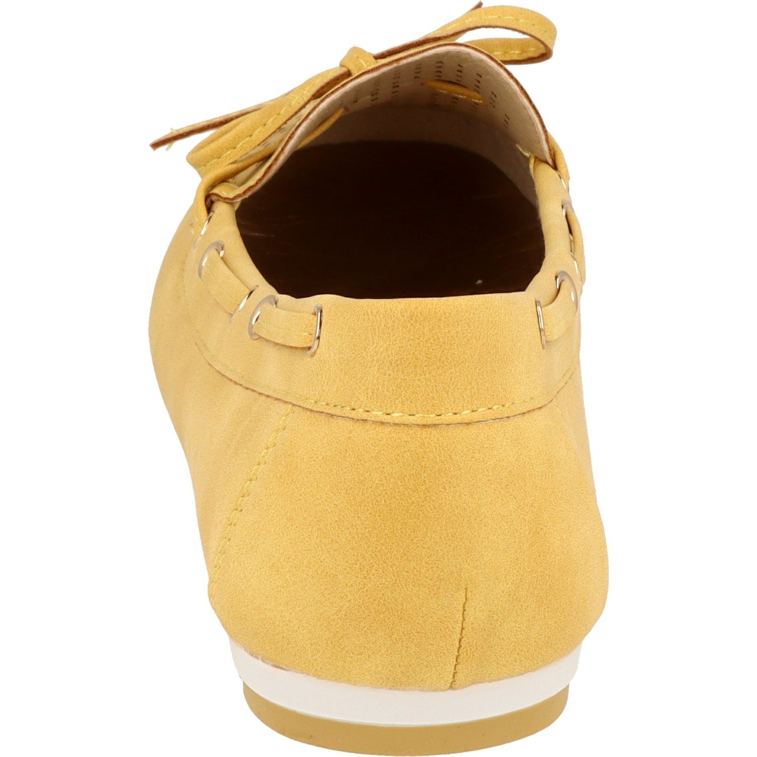 Schleife Damen Klain Slipper Komfort Sommer Mokassin 242-646 Schuhe Jane Yellow