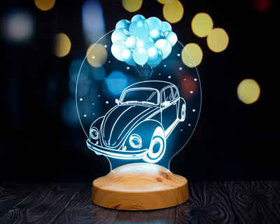 Geschenkelampe LED Nachttischlampe Nostalgisches Auto 3D mehrfarbige Nachtlicht für Automobil Fans, Leuchte 7 Farben fest integriert, Geburtstagsgeschenk für Freunde, Kollege