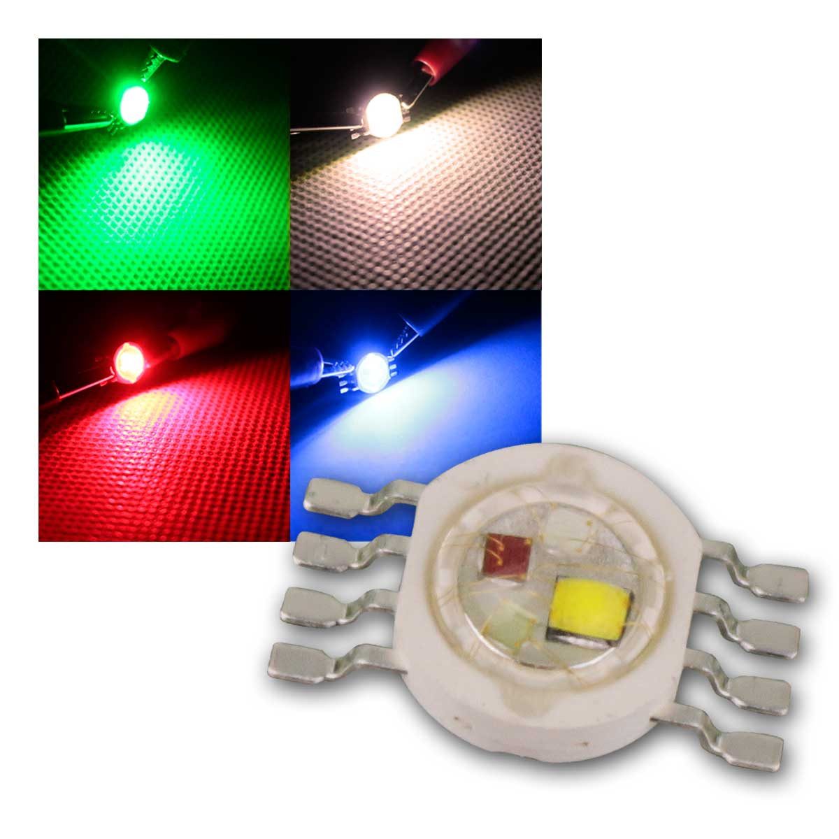 world-trading-net Modellbausatz 10 x Highpower LED 4x1W RGBW, Typ "WTN-1W-RGBW"
