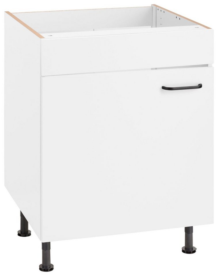 OPTIFIT Spülenschrank Elga mit Soft-Close-Funktion, höhenverstellbaren  Füßen, Breite 60 cm, Beliebig um weitere Schränke erweiterbar, z. B. auch  über Eck