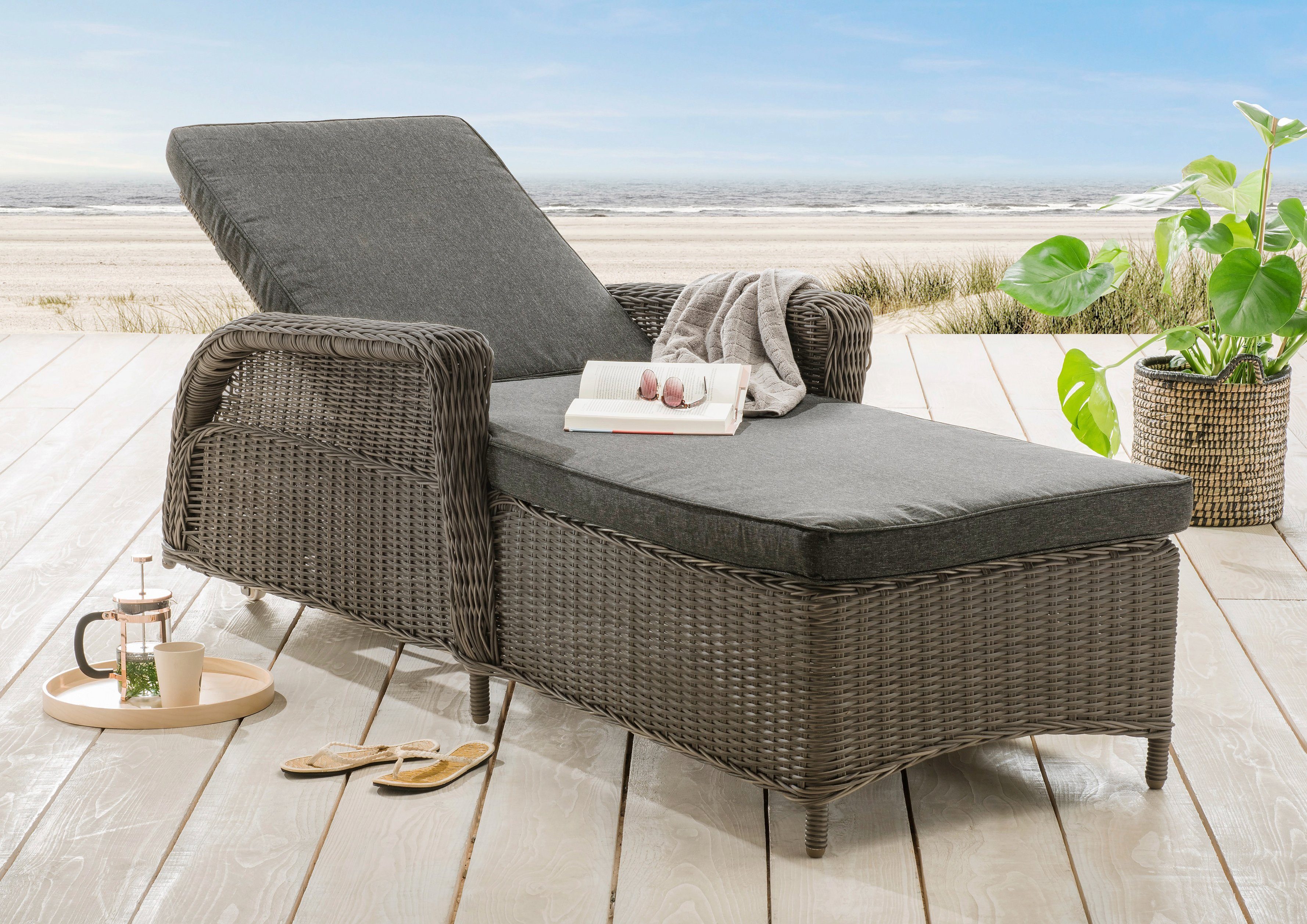 Destiny Gartenliege CASA, Aluminium, Polyrattan, m. günstig online kaufen