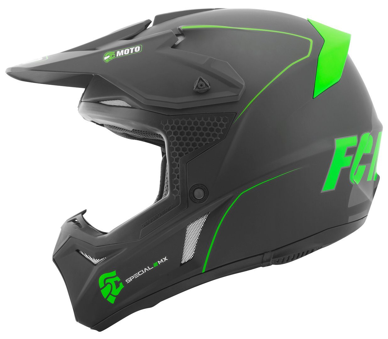 FC-Moto Motocrosshelm Merkur Straight Motocross Helm, Ratschenverschluss