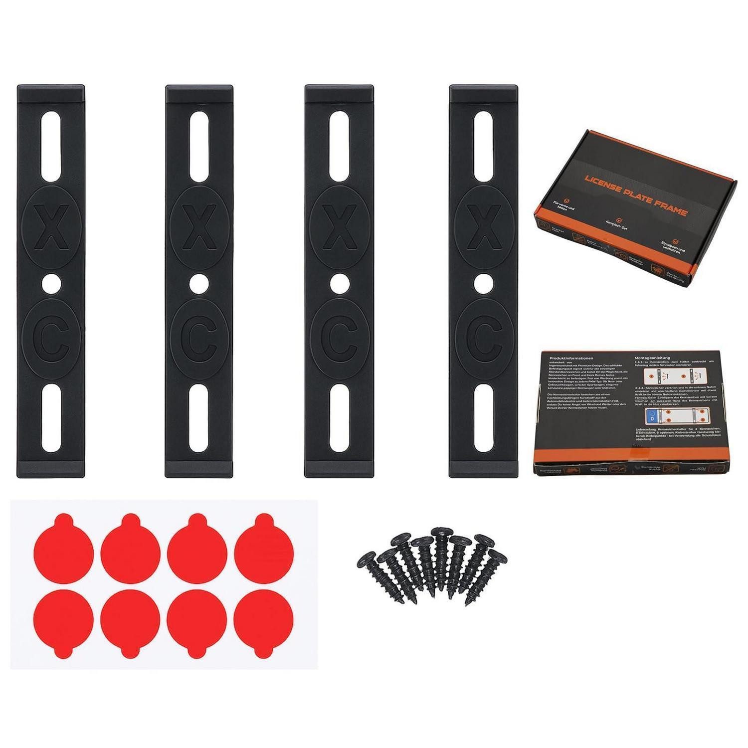 LuxusKollektion Kennzeichenhalter Kennzeichenhalter rahmenlos ultraflach Set 2 für EU Kennzeichen