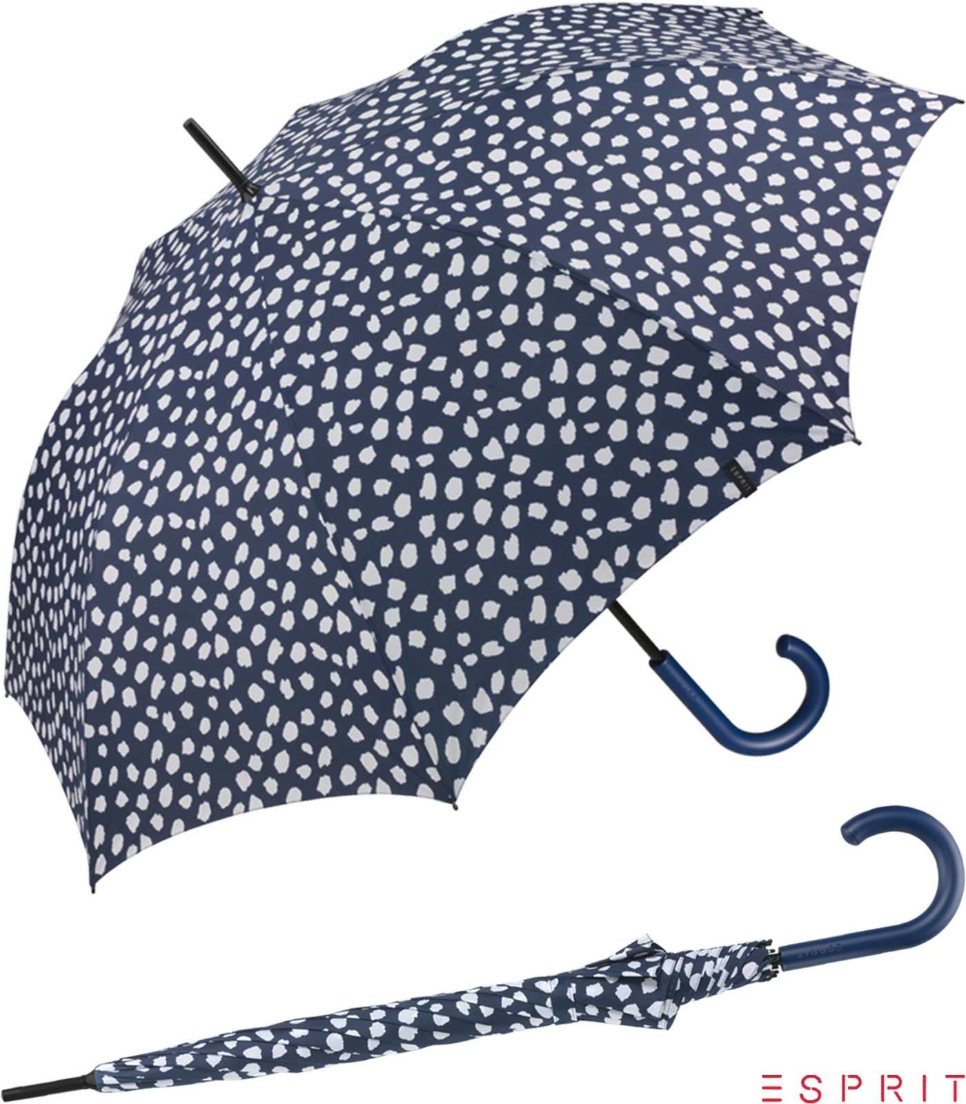 Esprit Langregenschirm Damen Regenschirm mit Automatik Petal Rain,  groß-stabil