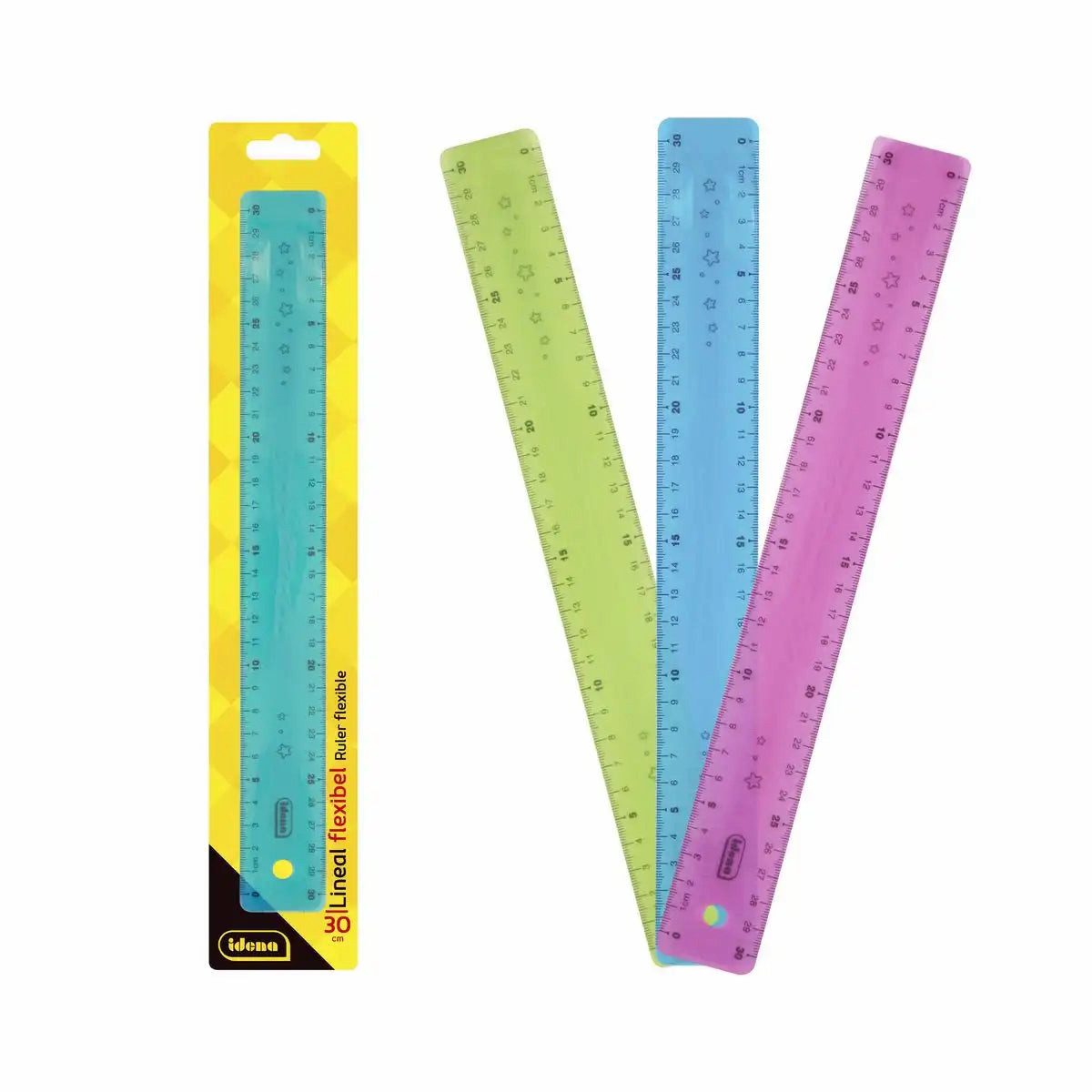 Idena Lineal Idena Lineal PP flexibel 30cm 3fach sortiert