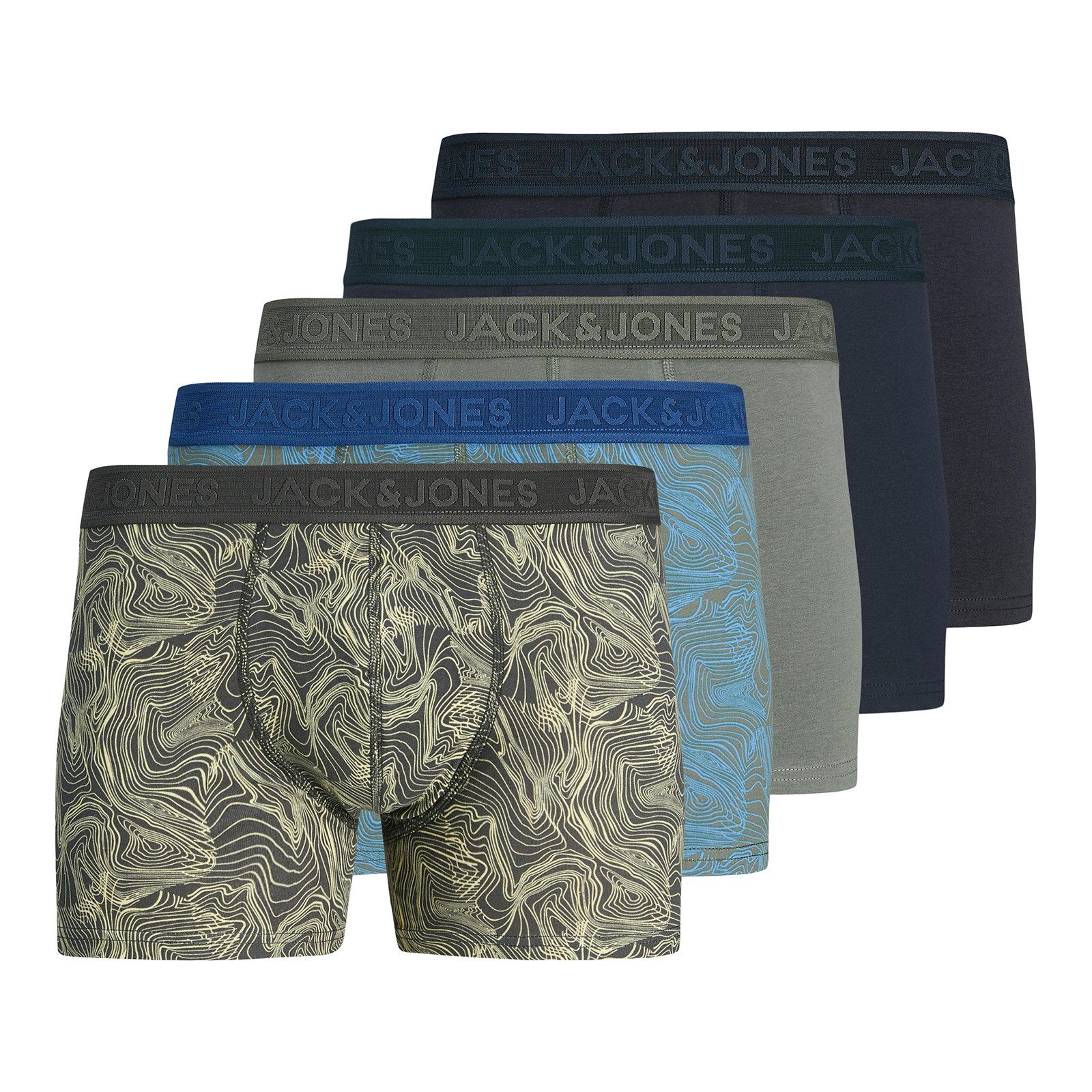 Retro Pants Große Größen Pants 5er-Pack JACCAMERON Print/navy/grau/schwarz