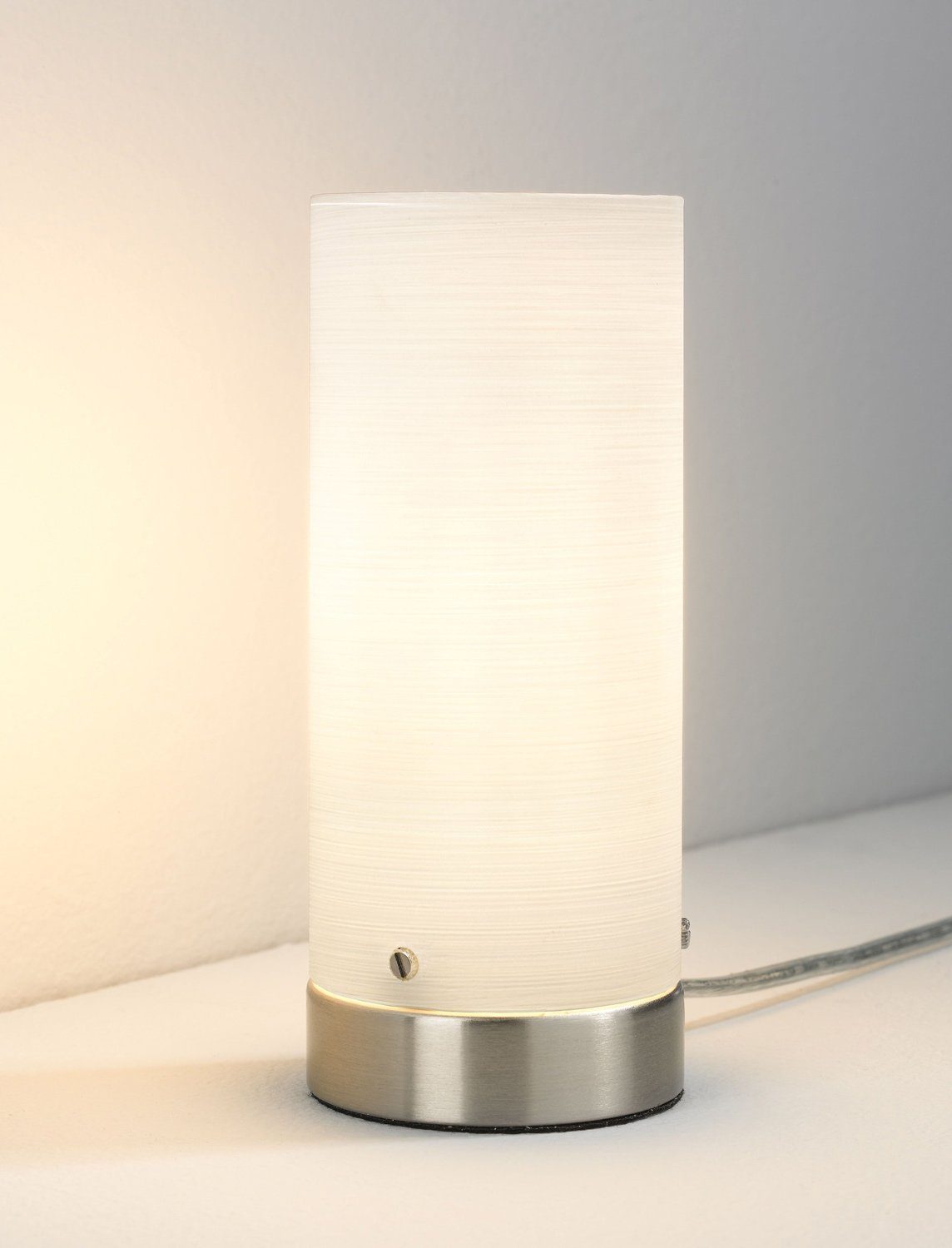 casa NOVA LED Tischleuchte LIST, 1-flammig, H 20 cm, Weiß, Glasschirm, ohne Leuchtmittel, mit Touchschalter