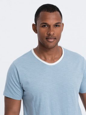 OMBRE T-Shirt Unifarbenes Herren-T-Shirt - hellblau S1385 XXL