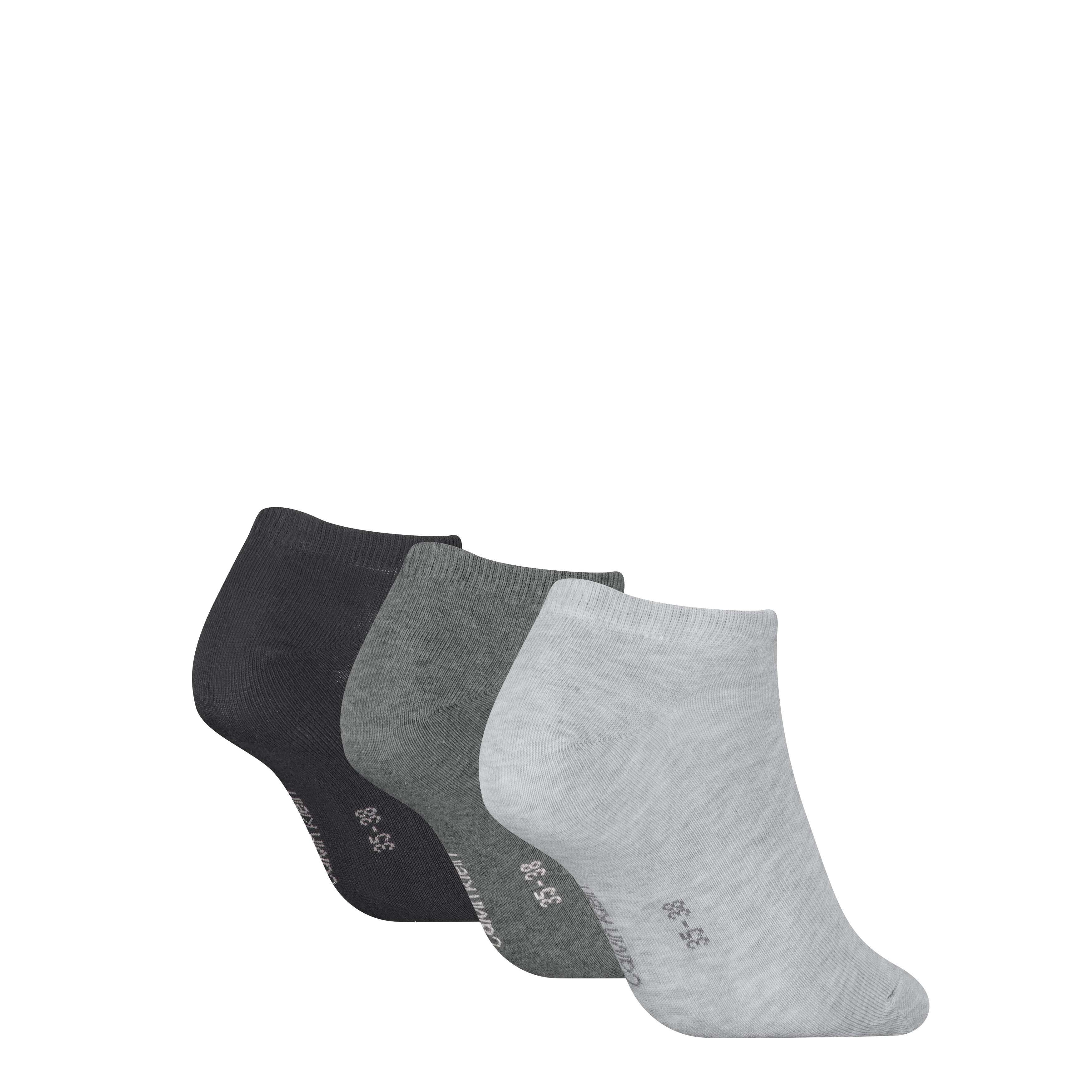 Calvin Klein Sneakersocken CK WOMEN SNEAKER (3 Paar) schmales Rippenbündchen, Cotton-Mix, elastisch