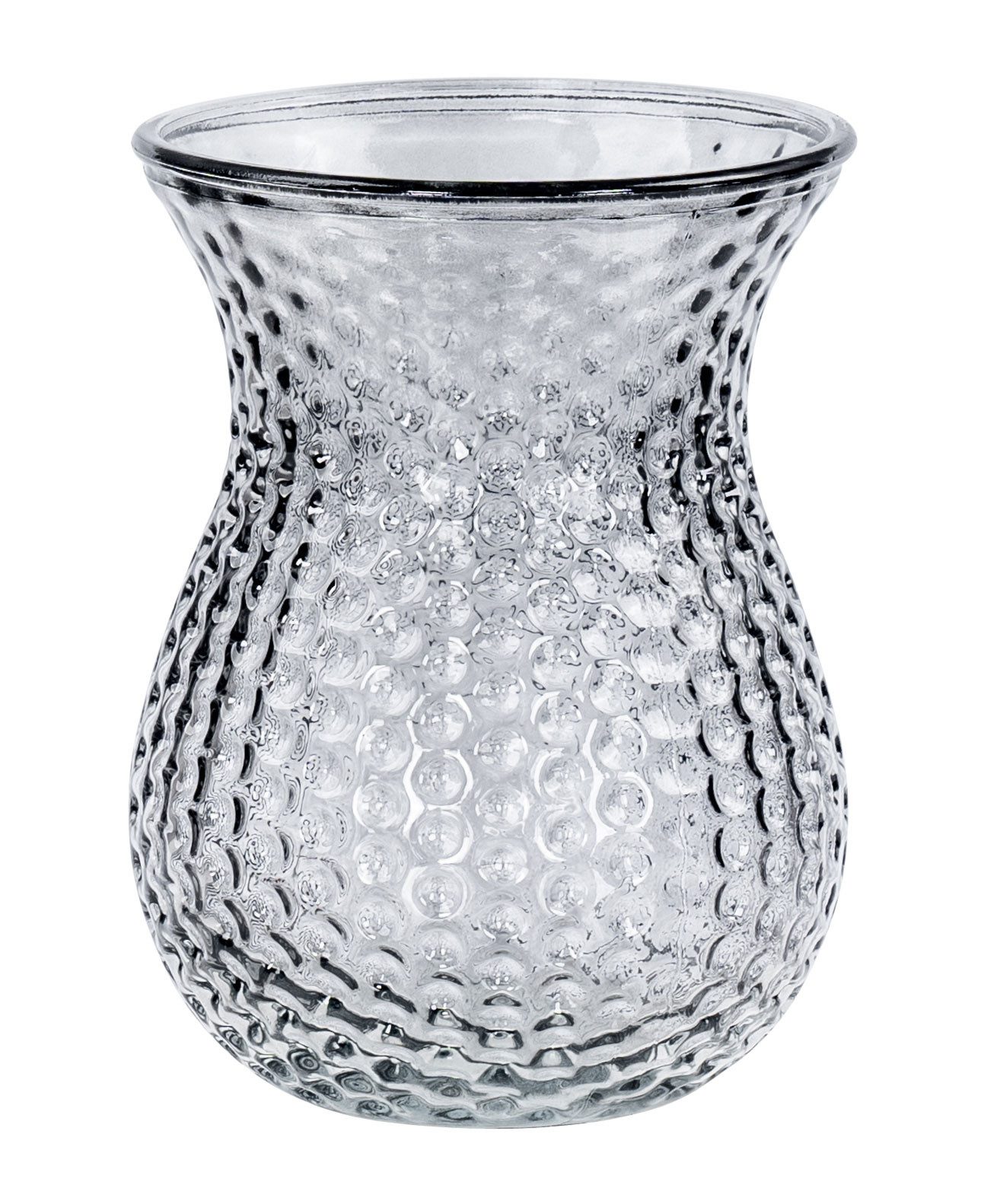Levandeo® Dekovase, Retro Vase Grau Glas Blumenvase Dekovase Glasvase Blumendeko