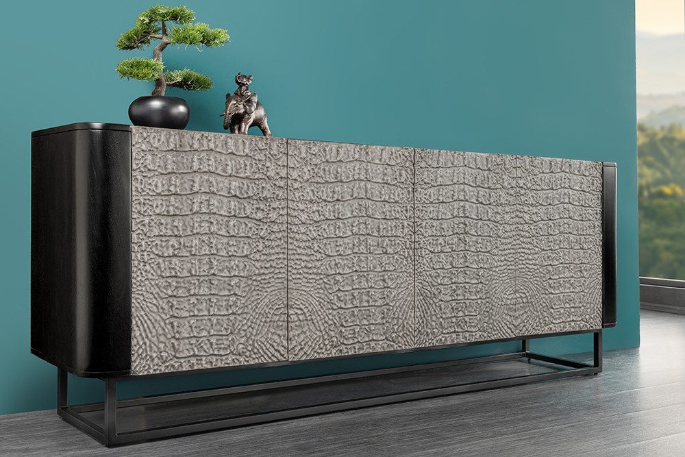 riess-ambiente Sideboard CROCO 180cm grau / günstig online kaufen