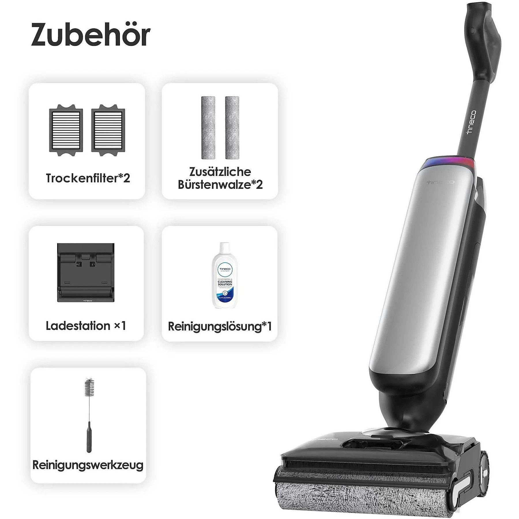 Tineco Nass-Trocken-Akkusauger Floor One S9 Artist Premium Trockensauger Wischsauger, beutellos, Intelligenter Akku, Selbstreinigung, Kabelloser 2-in-1 Wischsauger