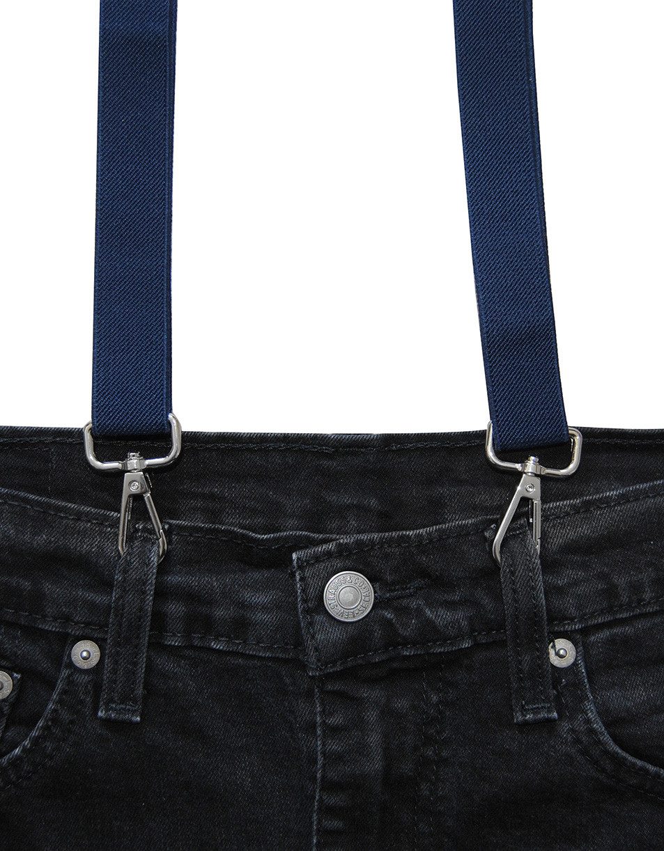 axy Hosenträger Herren Hosenträger 3 robusten Karabiner Verschluss 2,5 cm breit Y-Form verstellbar und elastisch 120cm Lang – Bild 4 von 4