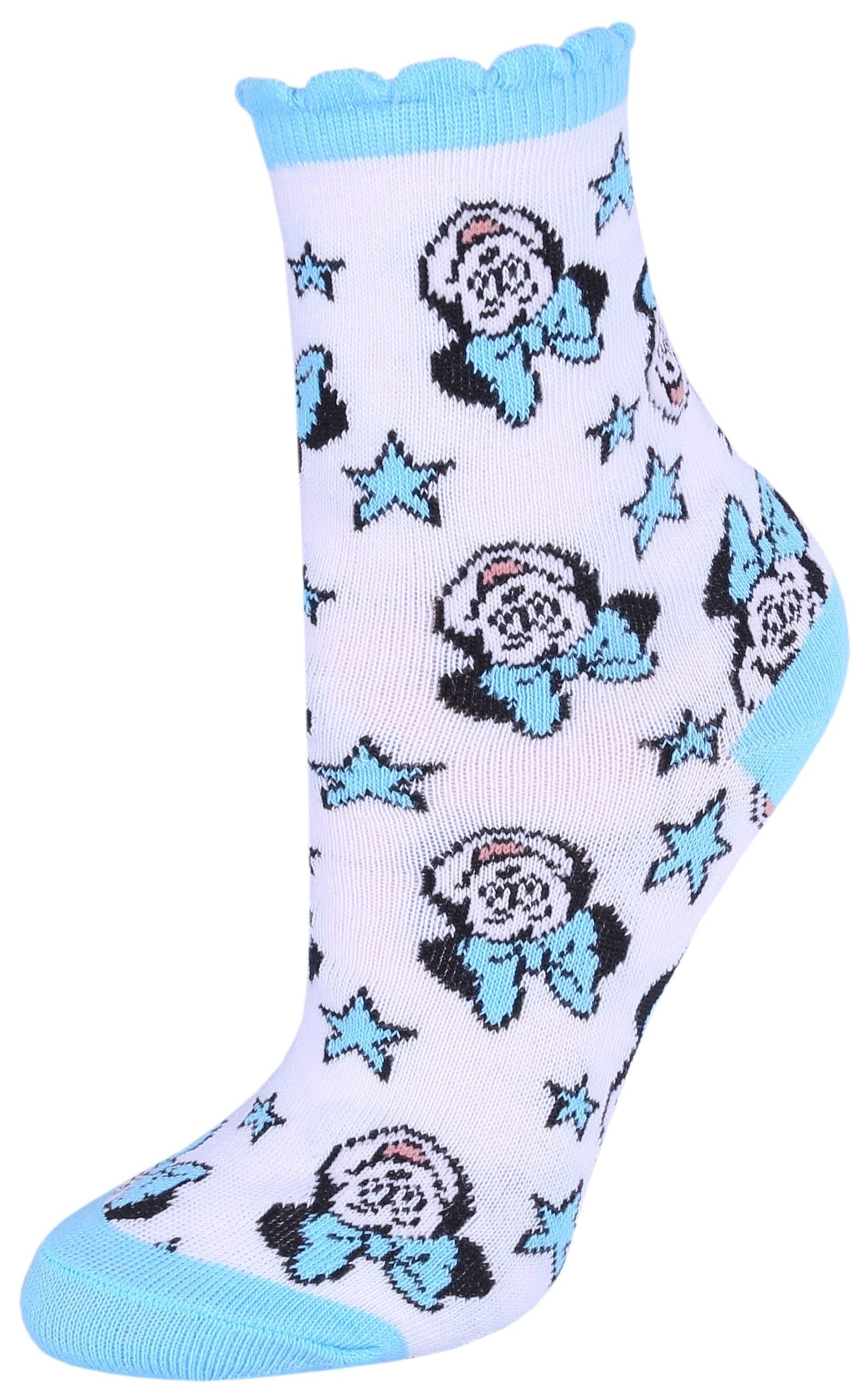 Disney Haussocken Weiß-blaue Socken mit Sternen gemustert Minnie Mouse DISNEY 27/30 EU