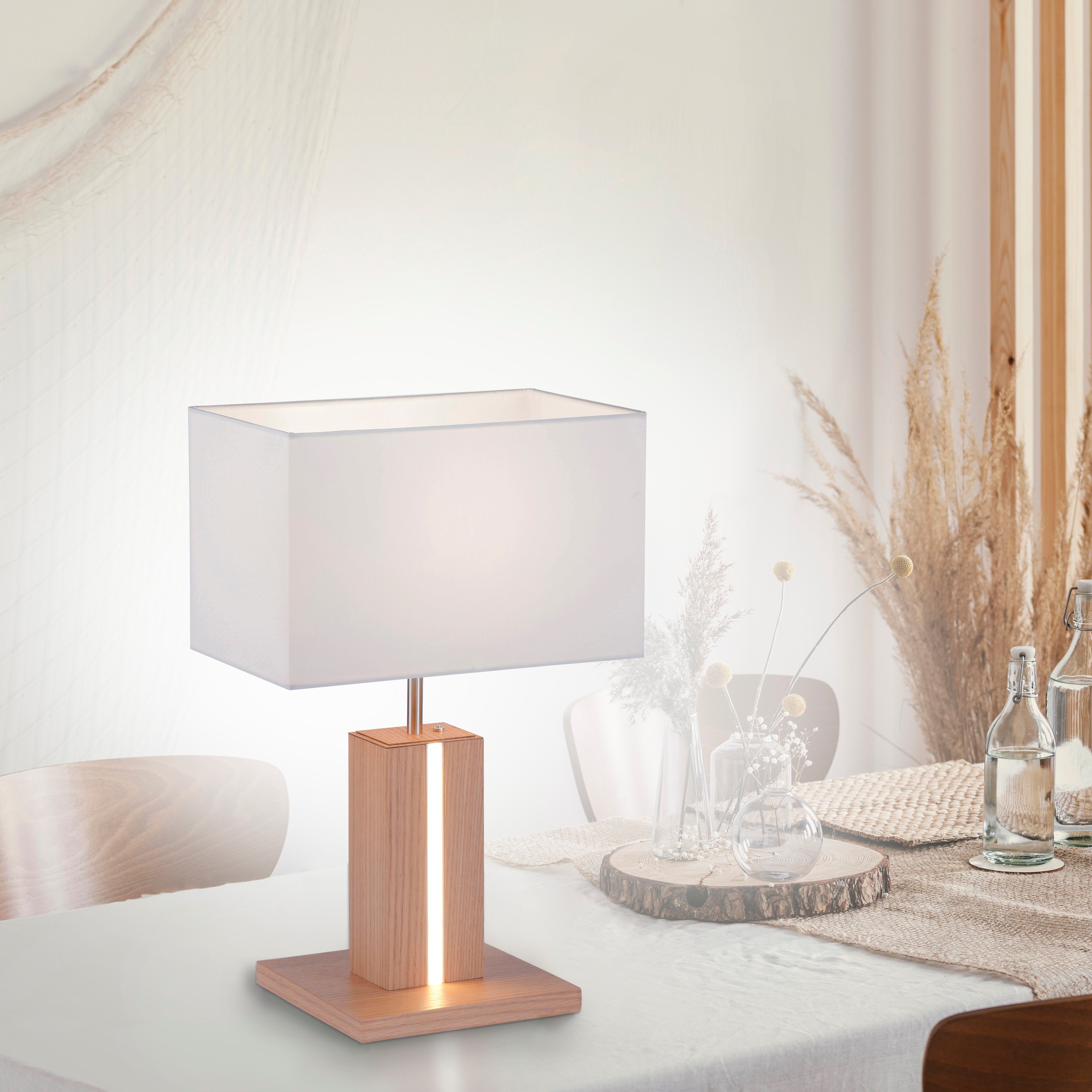 JUST LIGHT Nachttischlampe AMANDA, LED fest integriert, ExklusiveE27