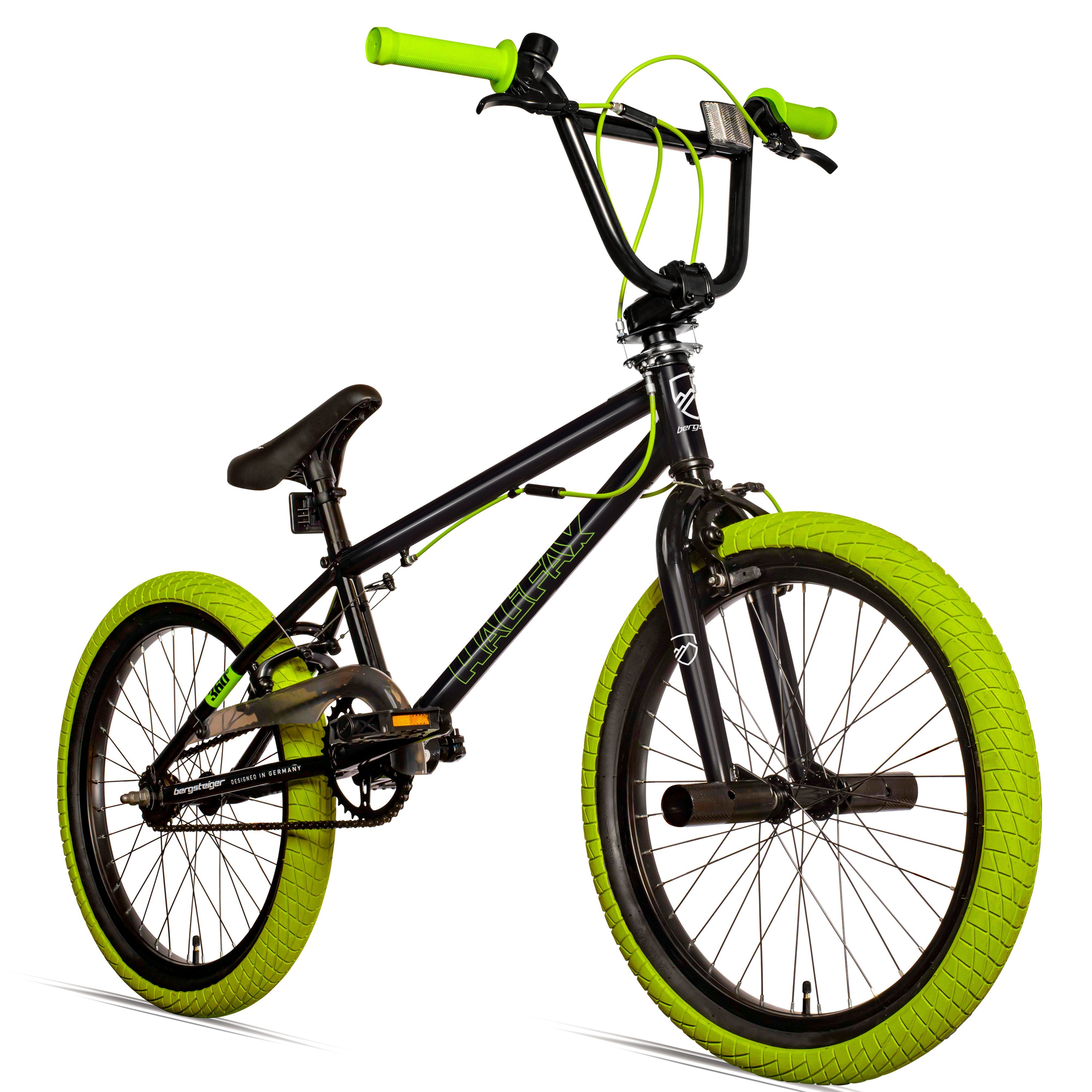 bergsteiger BMX-Rad Halifax 20 Zoll BMX, Fatbike, 360° Rotor-System, Freestyle, 1 Gang Grün | Kinderfahrräder