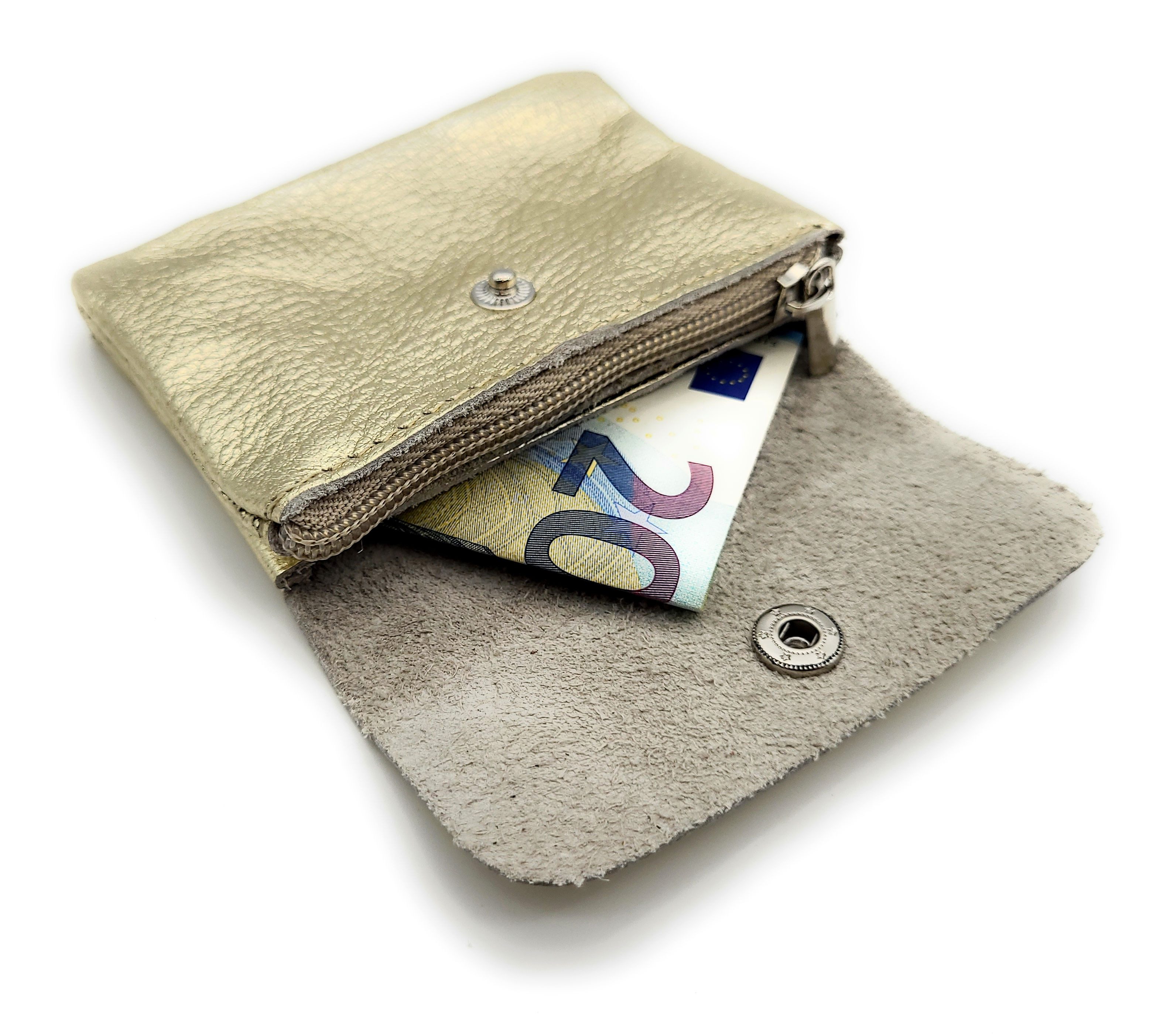 Lemasi Mini Geldbörse kleines echt Leder Portemonnaie, pures Leder, Made in Italy, Die minimalistische Börse, ideal für Urlaub und Alltag