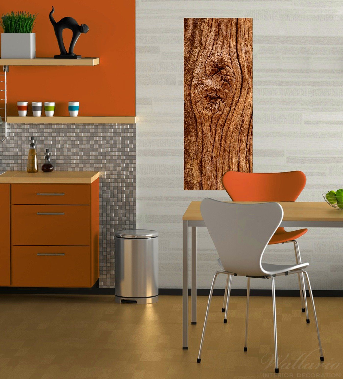 Wallario Wandfolie, Holzstamm mit Asteinschluss, in günstig online kaufen