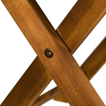 Casaria Klapptisch Akazie (1-St), Wetterfest klappbar Holz FSC®-zertifiziert 40kg Belastbarkeit 46x46cm
