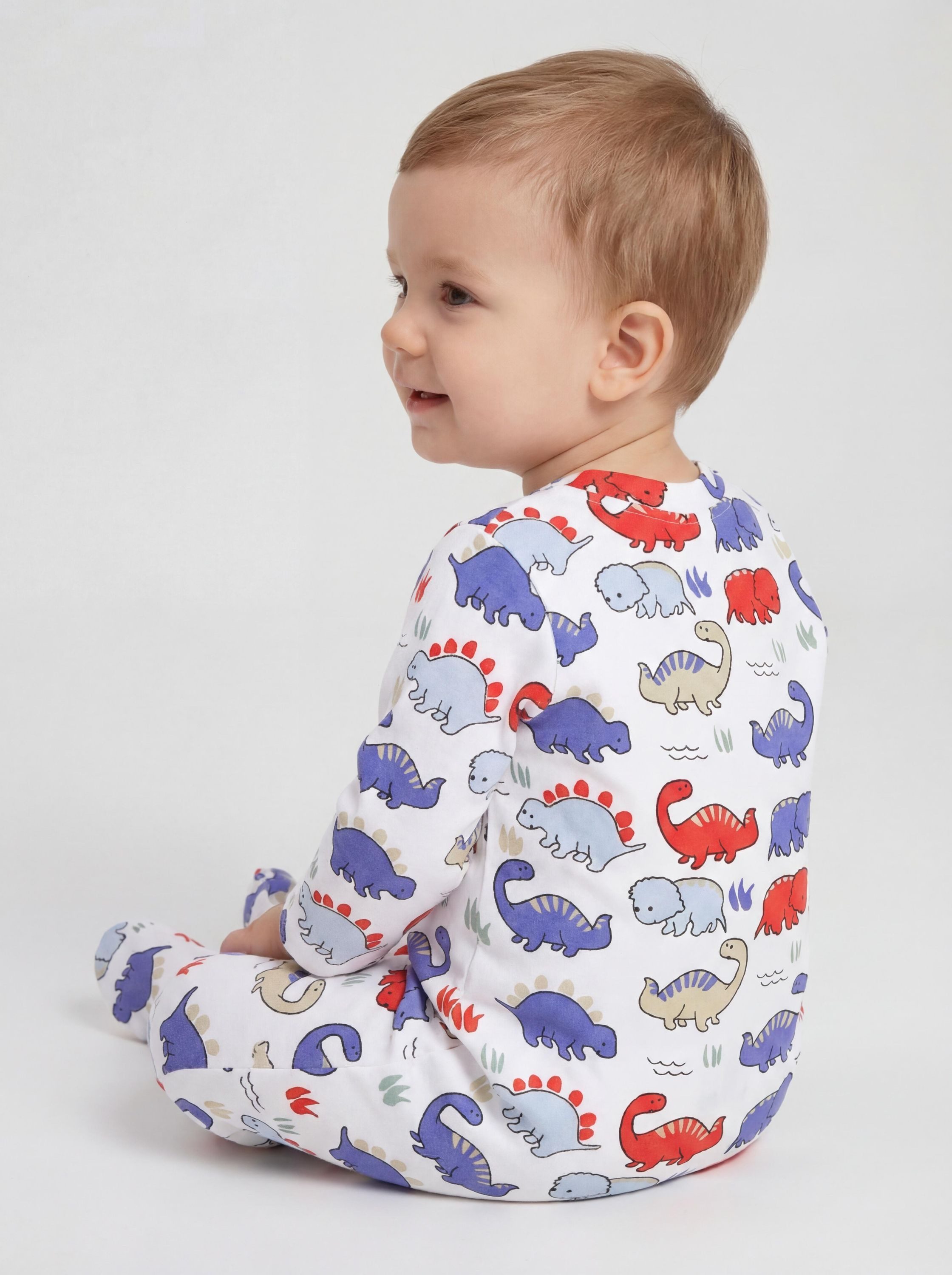 TupTam Schlafoverall Baby Jungen Schlafstrampler Langarm Schlafanzug mit Fuß 3er Pack – Bild 4 von 5