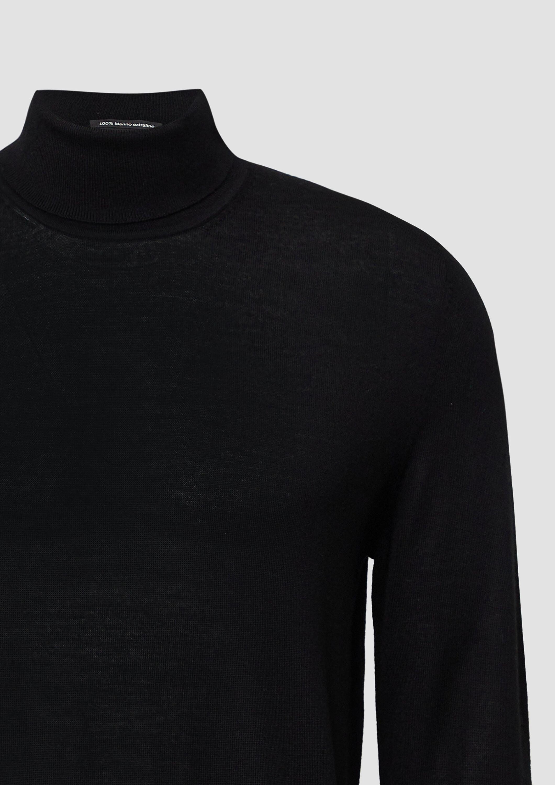 s.Oliver Longpullover Strickpullover Rollkragenpullover aus reiner Merinowolle