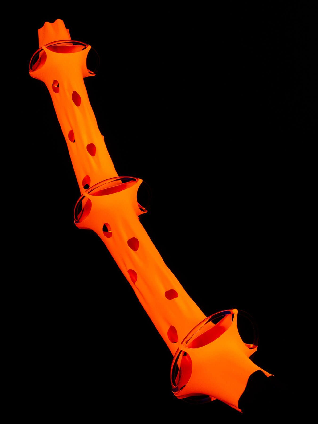 Tentakel UV-aktiv, unter PSYWORK Schwarzlicht Orange", Wanddekoobjekt Objekt 2,50m Deko Ø25cm, "Neon Psy leuchtet Schwarzlicht
