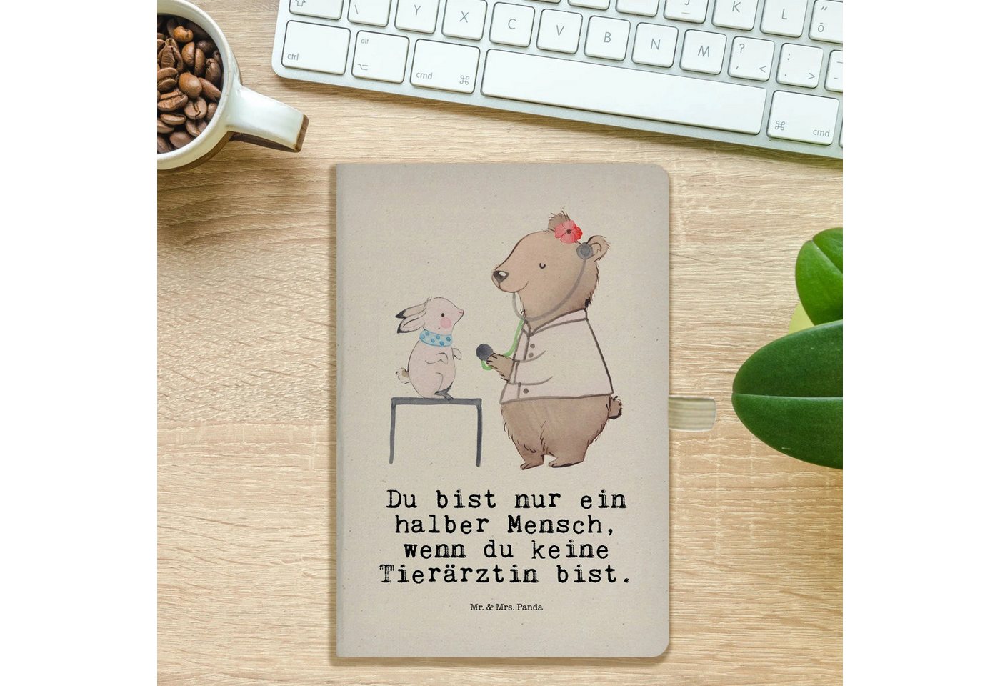 Thumbnail - Mr. & Mrs. Panda Notizbuch Tierärztin Herz - Transparent - Geschenk, A5 Notizbuch Mit Spruch, Be Mr. & Mrs. Panda, Umwel...