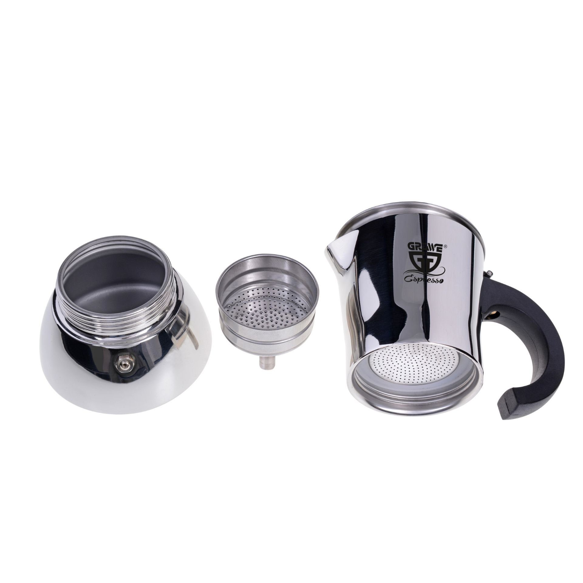 GRÄWE Espressokocher, Gräwe Edelstahl Espressokocher 6 Tassen