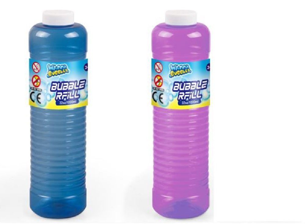 JOKA international Seifenblasenspielzeug Seifenblasenflüssigkeit 1000 ml 2er Set (2 Liter), Nachfüllflasche Seifenblase