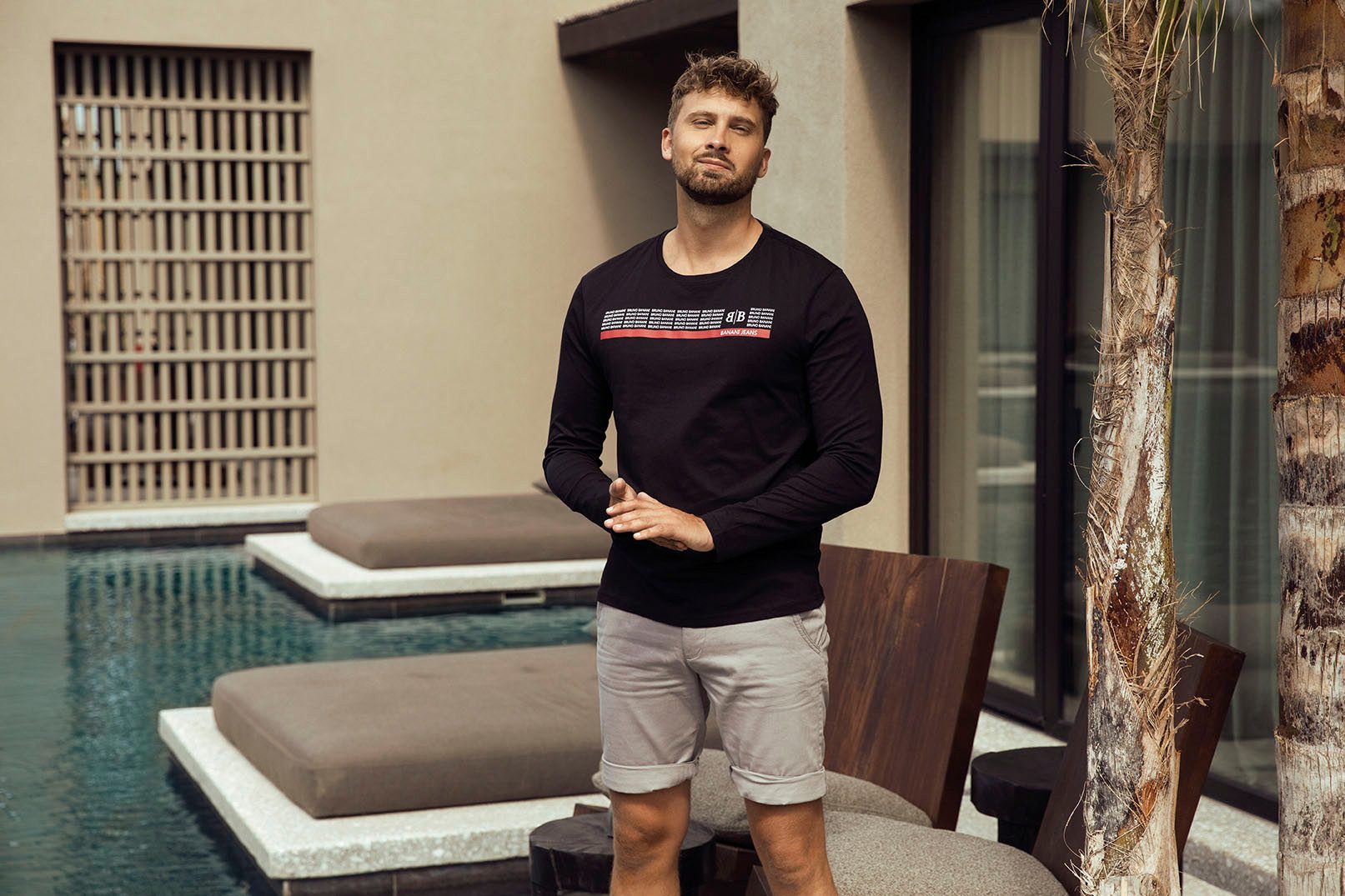 Bruno Banani Langarmshirt schmal geschnitten, mit lässigem und peppigem Aufdruck