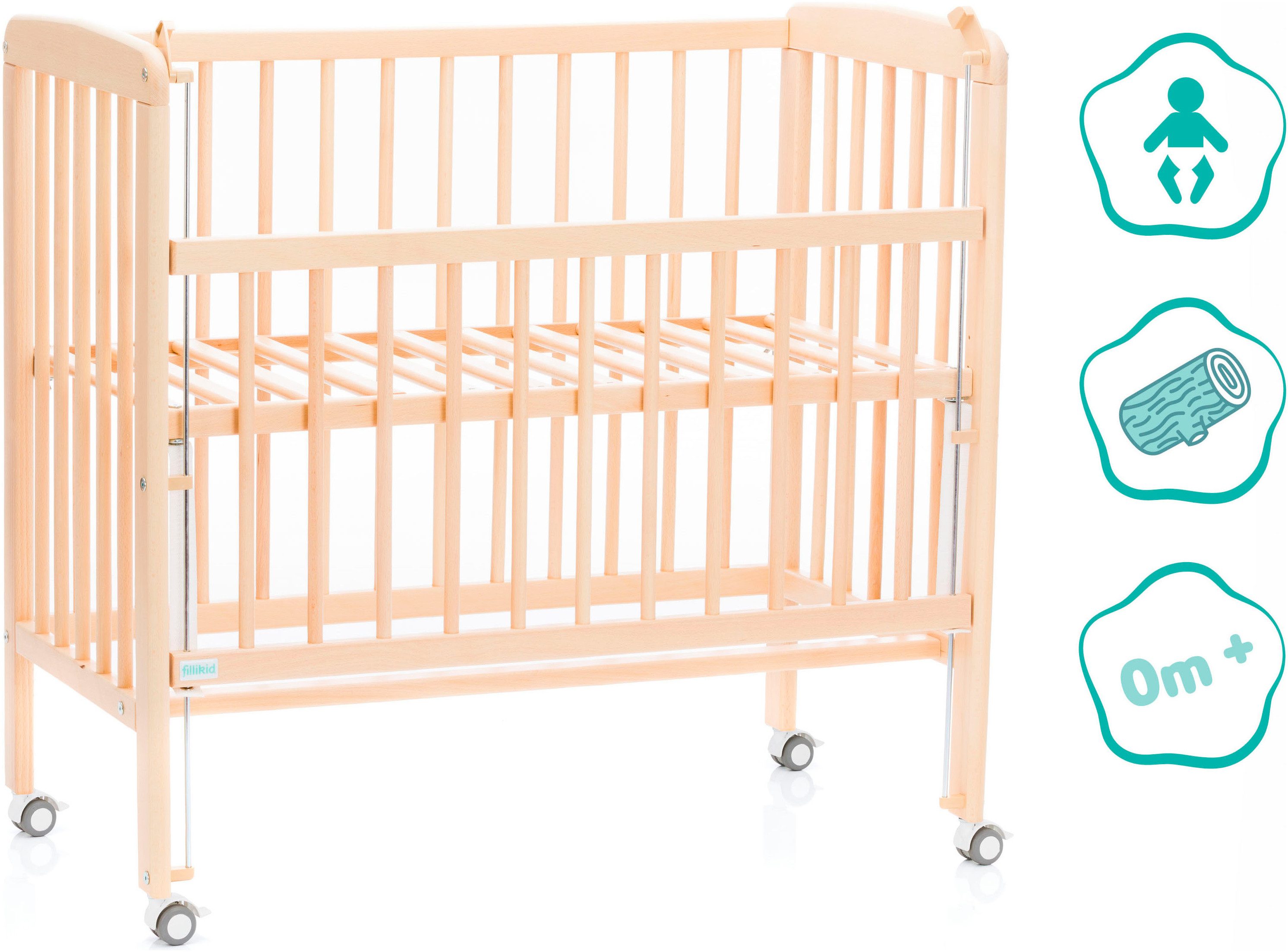 Fillikid Beistellbett Nino, inkl. Matratze; Made in Europe
