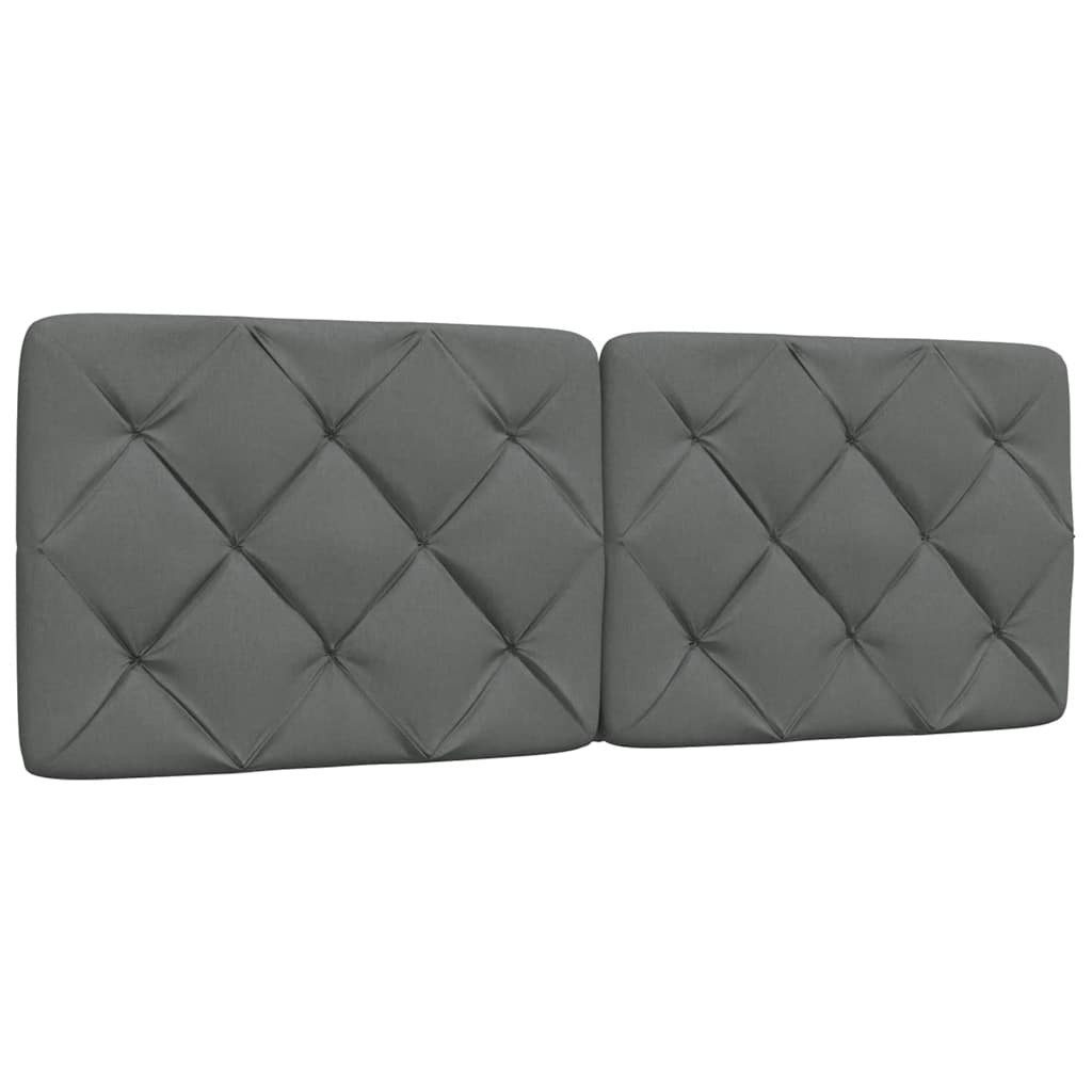 vidaXL Bett, Kopfteil-Kissen Dunkelgrau 140 cm günstig online kaufen