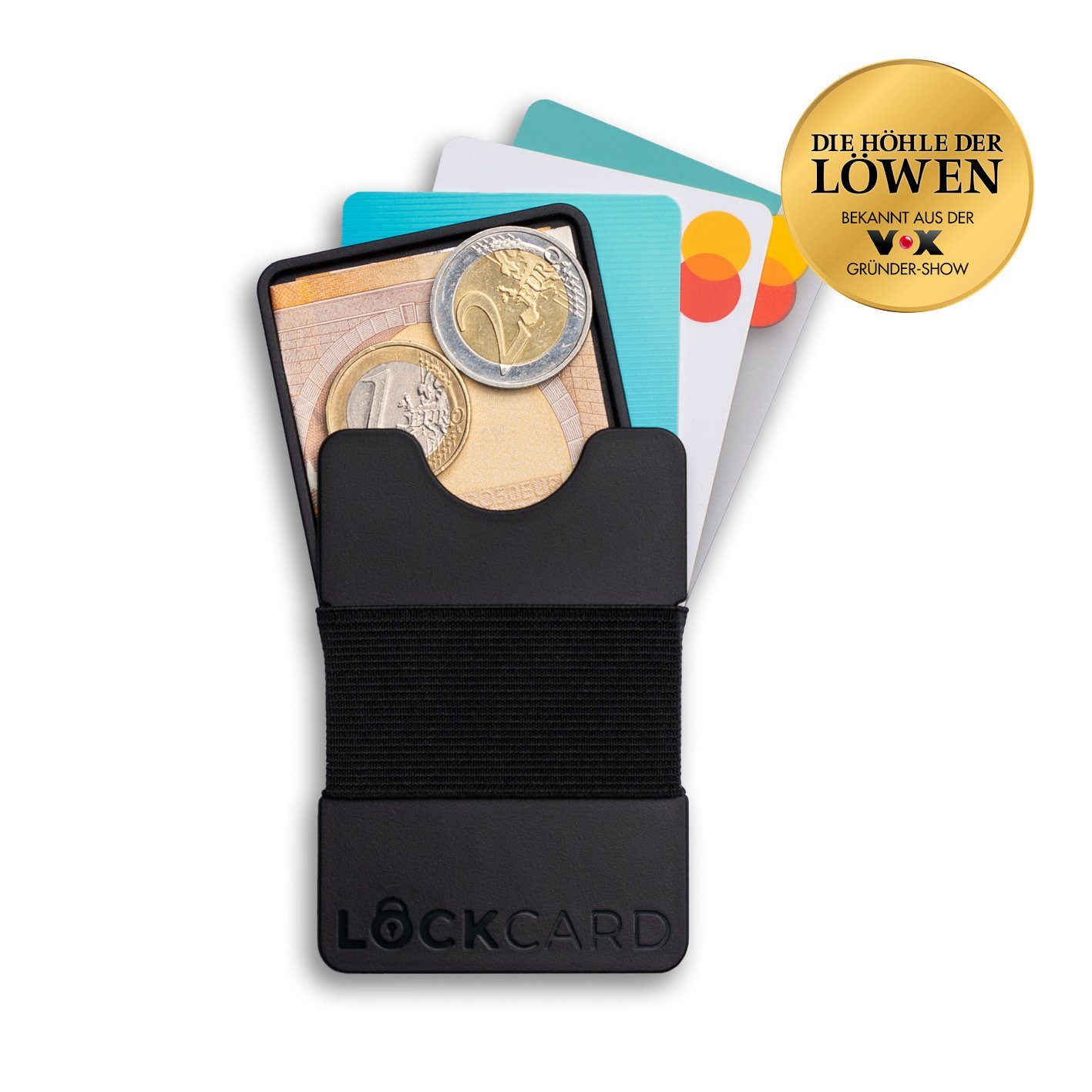 Lockcard Mini Geldbörse Wallet - Für Karten, Münzen und Geldscheine  (4-tlg), slim Geldbörse smart Portemonnaie cardholder Kreditkartenetui