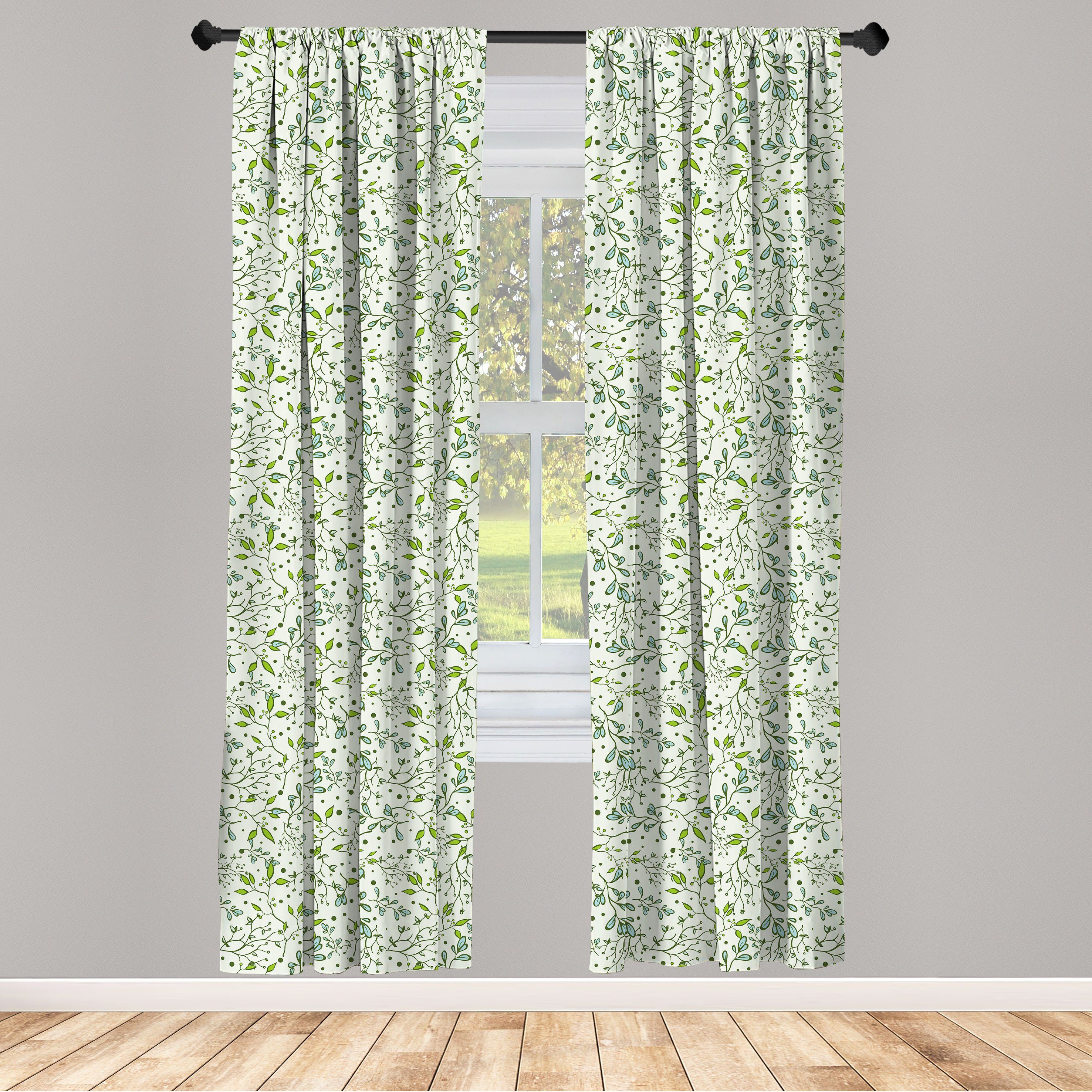 Gardine Vorhang für Wohnzimmer Schlafzimmer Dekor, Abakuhaus, Microfaser, Botanisch Frühlings-Wald Branchen