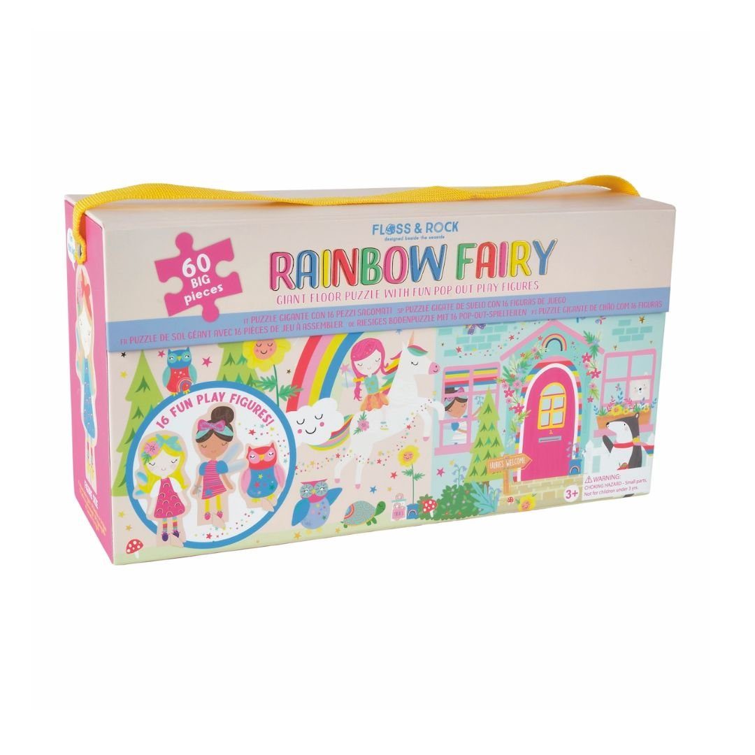 suebidou 3D-Puzzle 60 teiliges Riesenpuzzle mit Figuren "Regenbogenfee" Pop Out Puzzle, 60 Puzzleteile