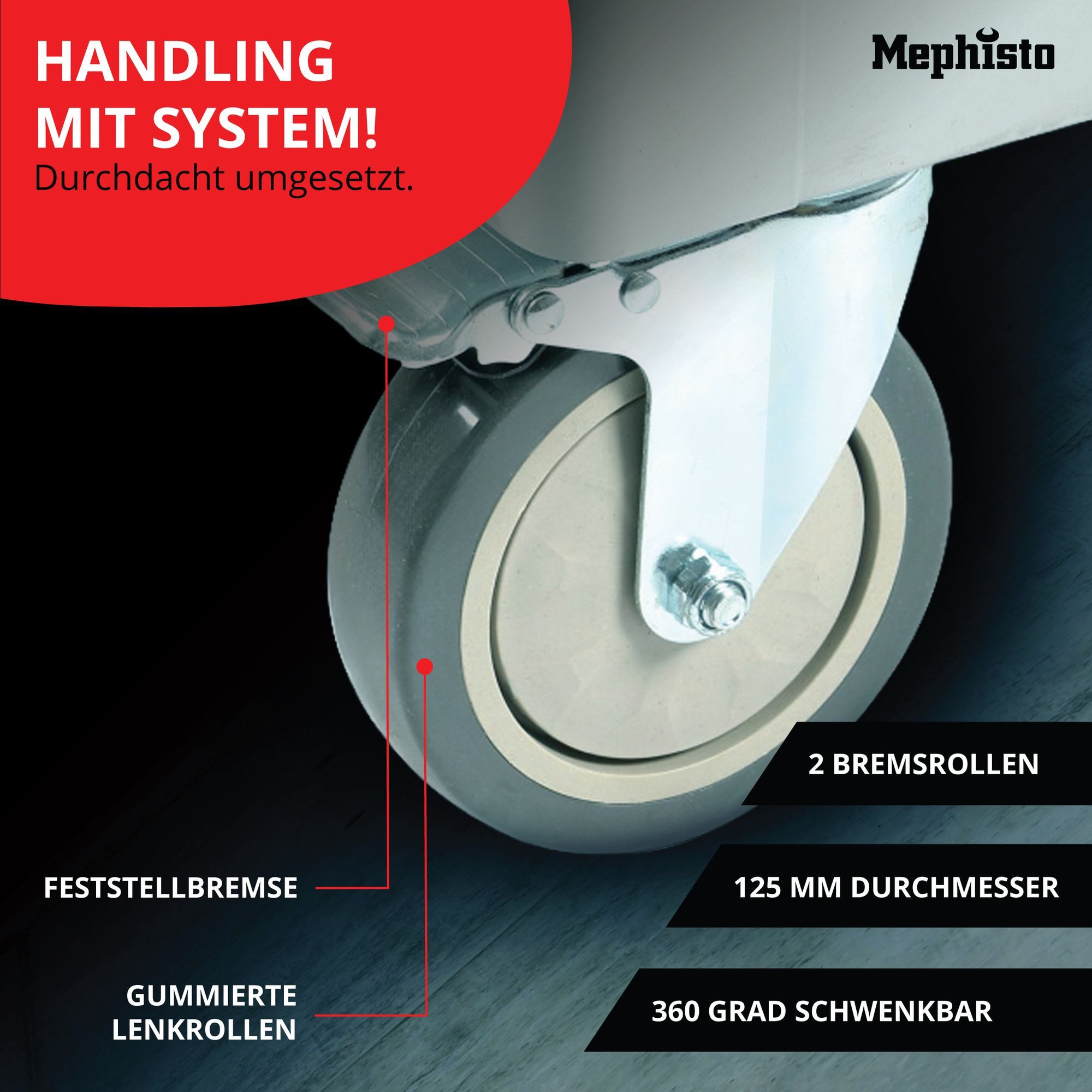 Mephisto-Tools Werkzeugwagen, (fertig montiert und bestückt), 9 abschließbare Schubladen, Werkzeug ist aus hochwertigem CRV