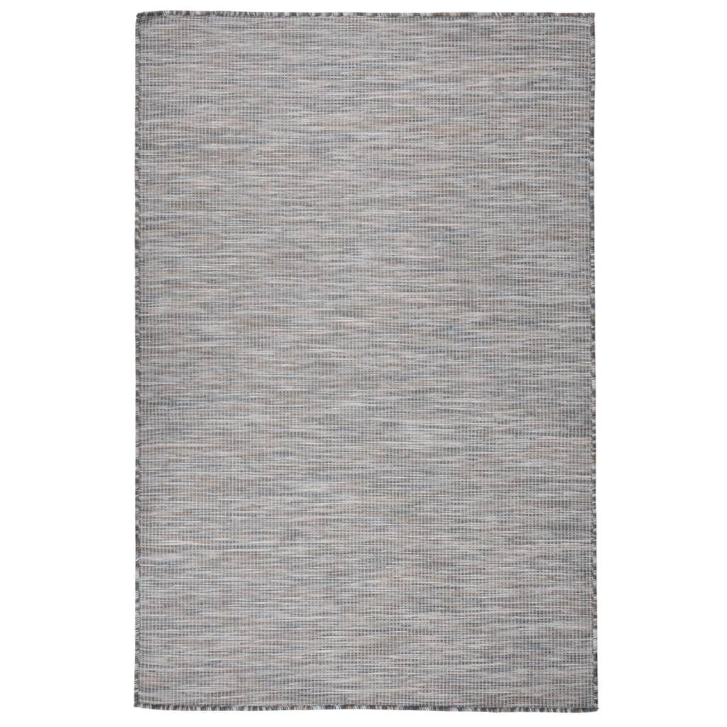 vidaXL Teppich Outdoor-Teppich Flachgewebe 120x170 cm Braun und Blau, Rechteckig