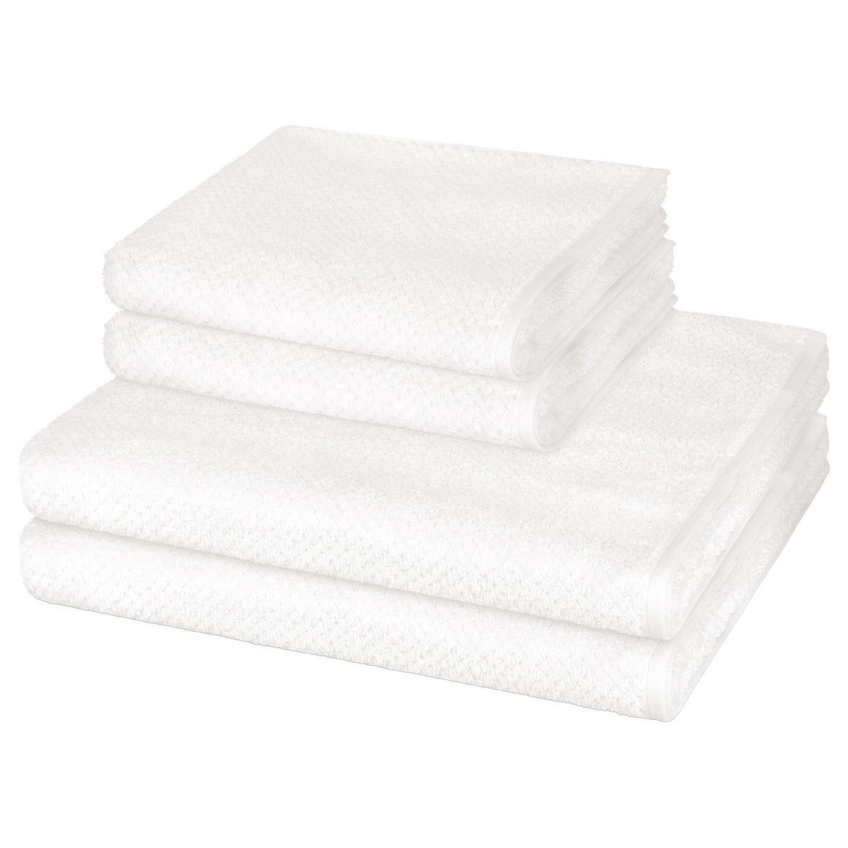 Cawö Handtuch Set Pure, Walkfrottee (Spar-Set, 4-St), 2 X Handtuch 2 X Duschtuch im Set - Baumwolle - Saugstark