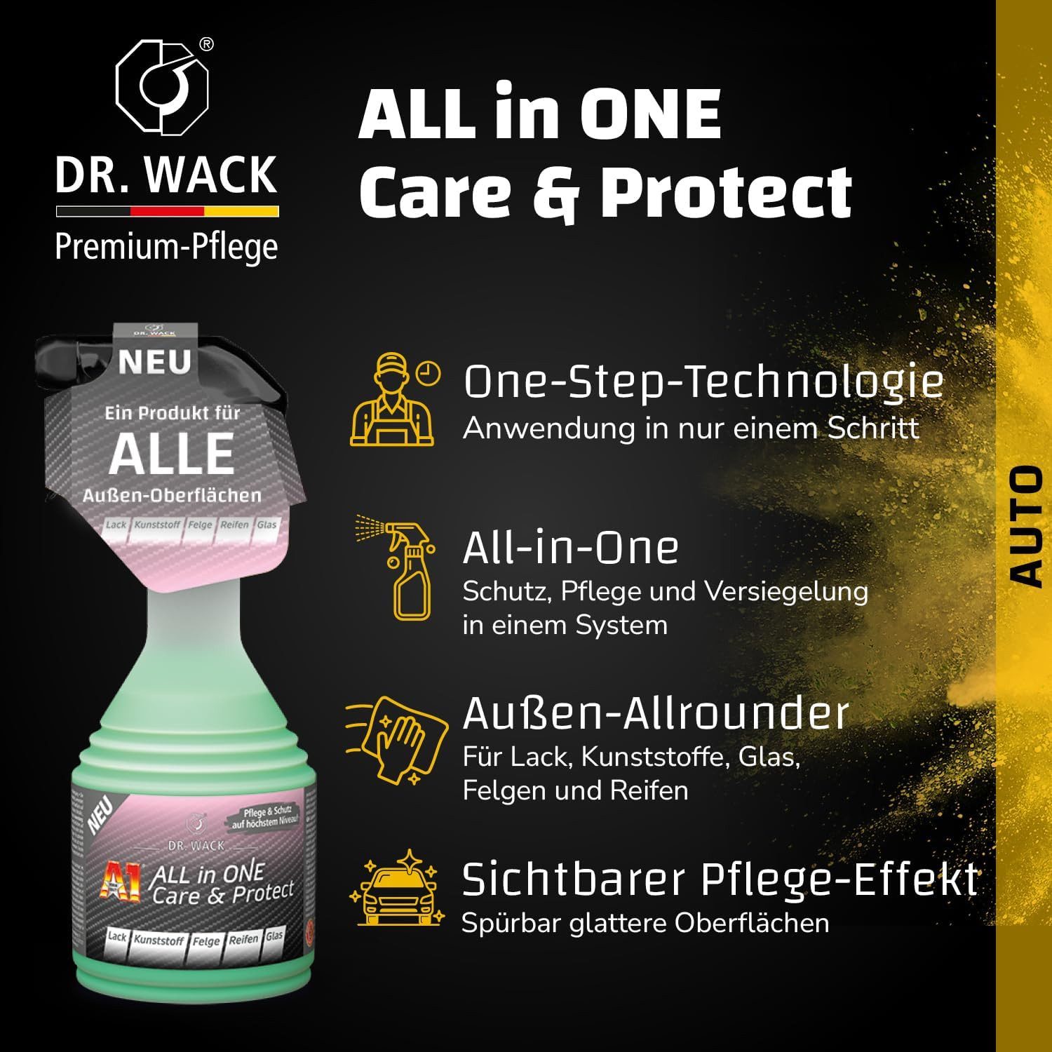 autopflege Dr. Wack A1 All in One Care & Protect Autopflege Set Pflegeset (7-St. Auto Außenpflege, Pflege & Versiegelung)
