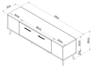 Skye Decor TV-Schrank 48,2x150x35 cm, 100% Melaminbeschichtete Partikelplatte