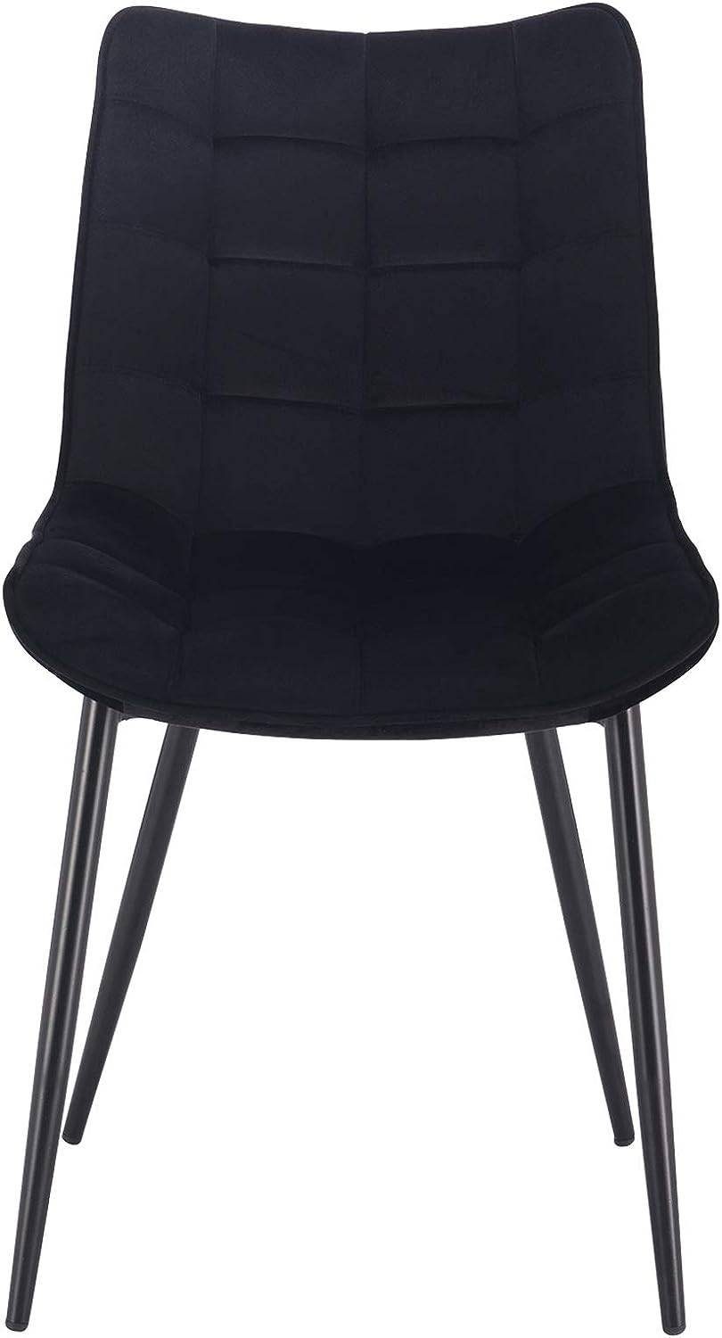 Woltu schwarz Esszimmerstühle (8 Samt St), Polsterstuhl aus Rückenlehne mit