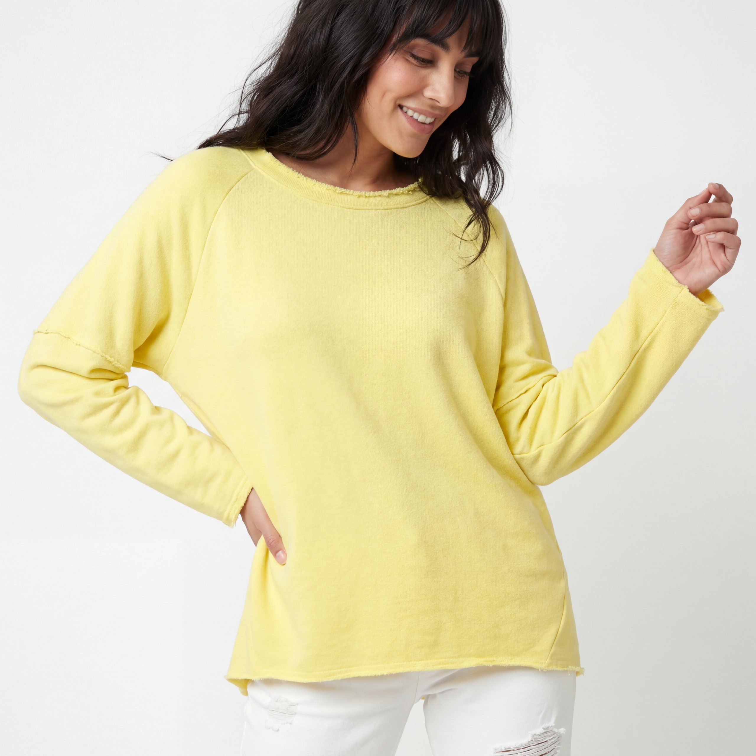 OriginalYou Sweatshirt Damen Langarmshirt Baumwoll Strand Sweater One Size günstig online kaufen